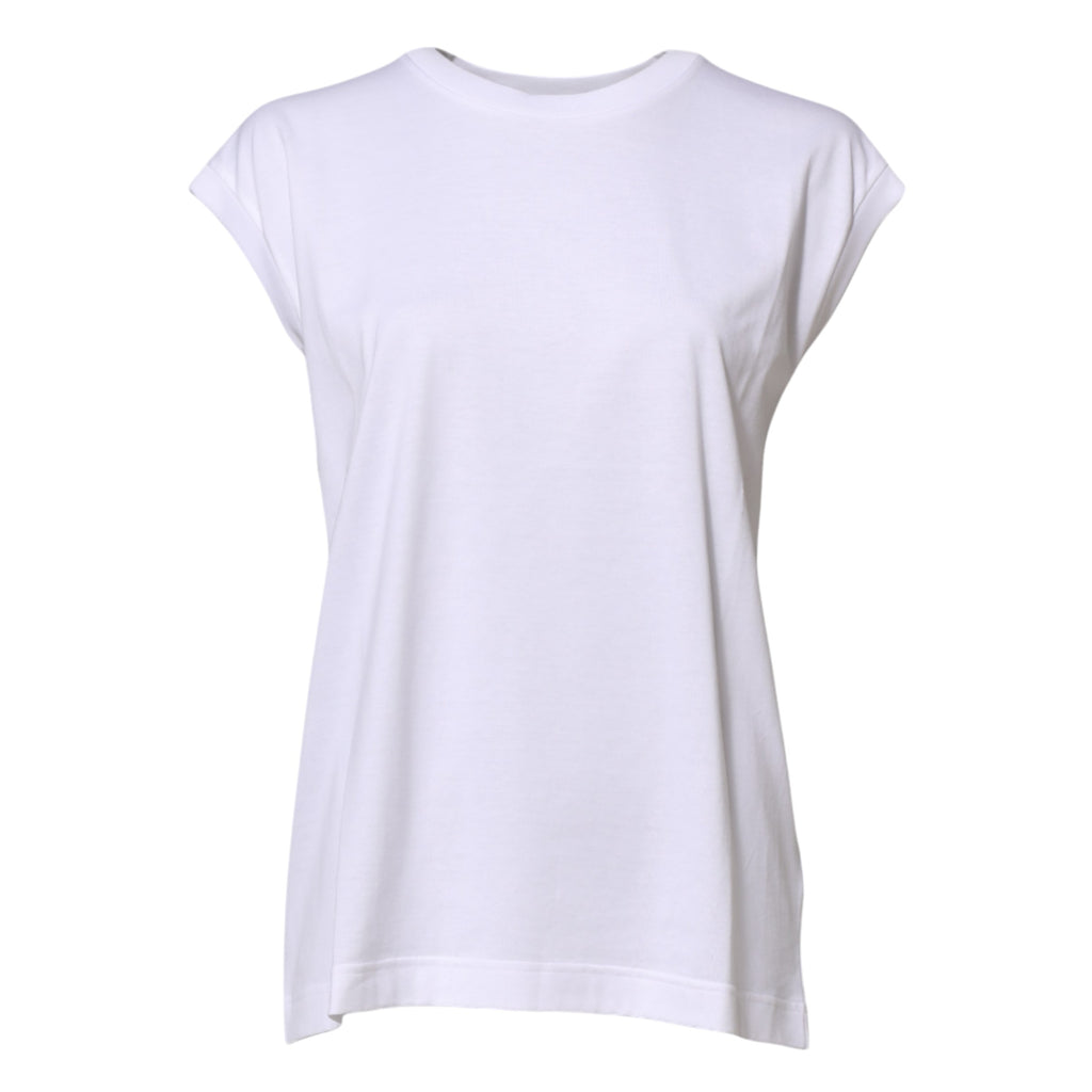 T-shirt débardeur sans manches en coton blanc Dolce &amp; Gabbana pour femme