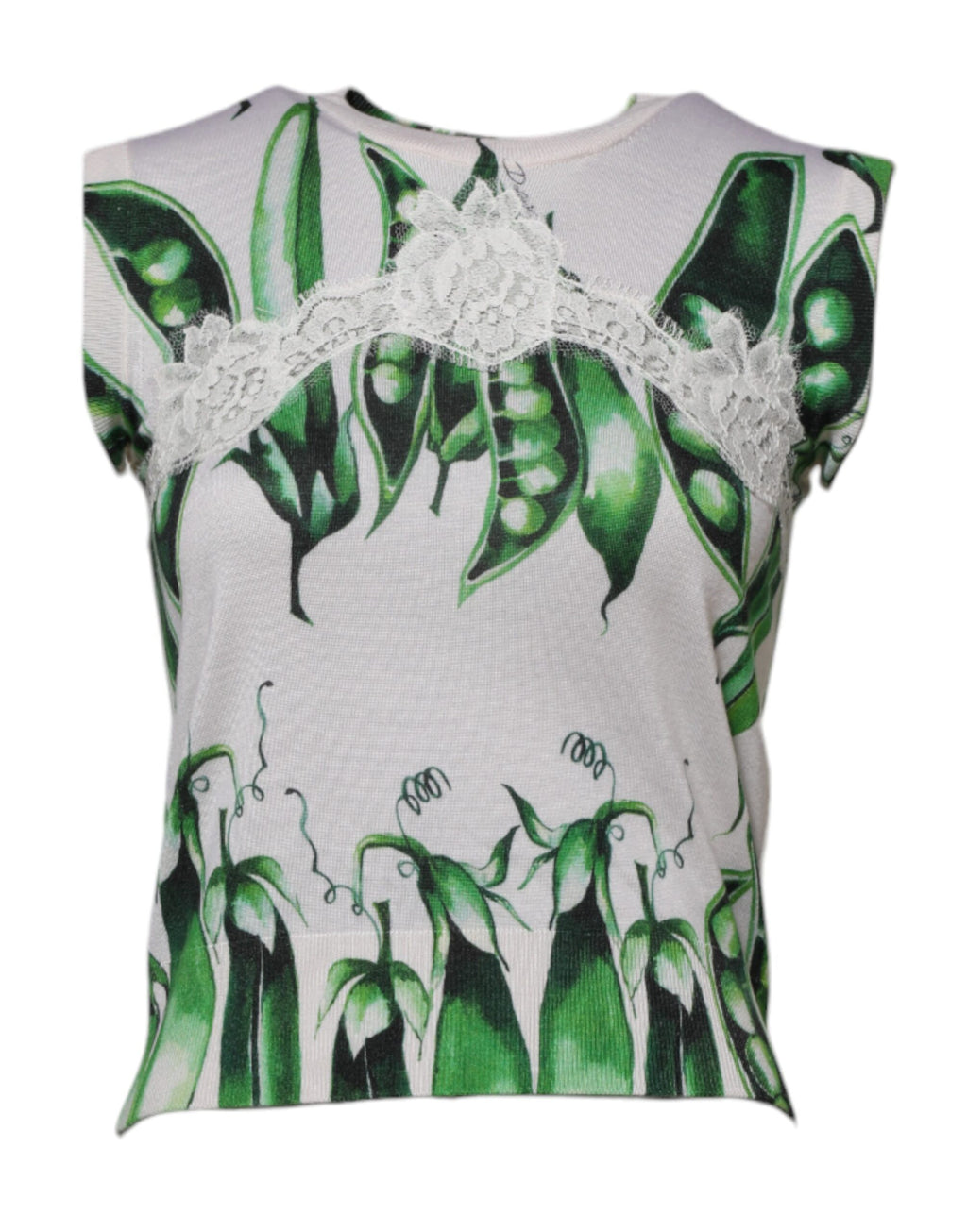Chemisier sans manches Dolce &amp; Gabbana à imprimé pois blancs et verts