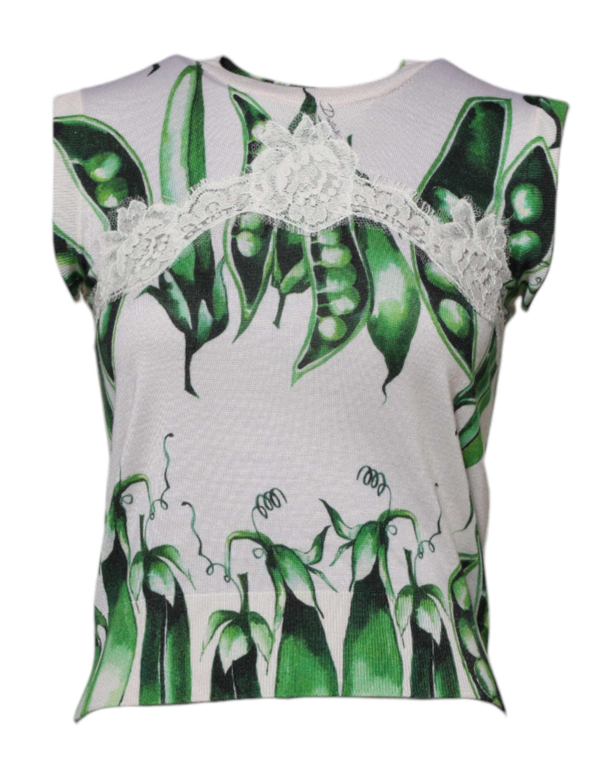 Chemisier sans manches Dolce &amp; Gabbana à imprimé pois blancs et verts