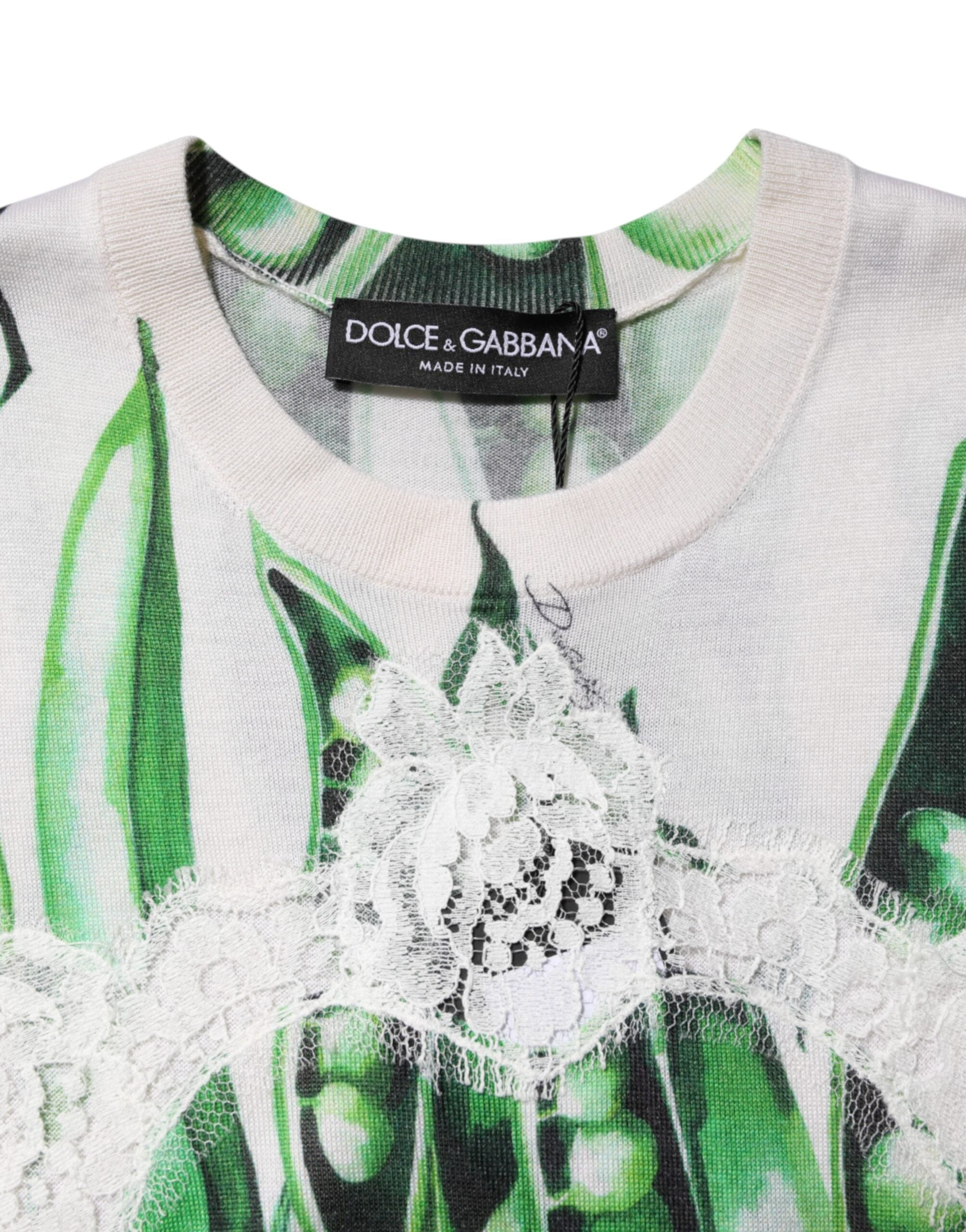 Chemisier sans manches Dolce &amp; Gabbana à imprimé pois blancs et verts