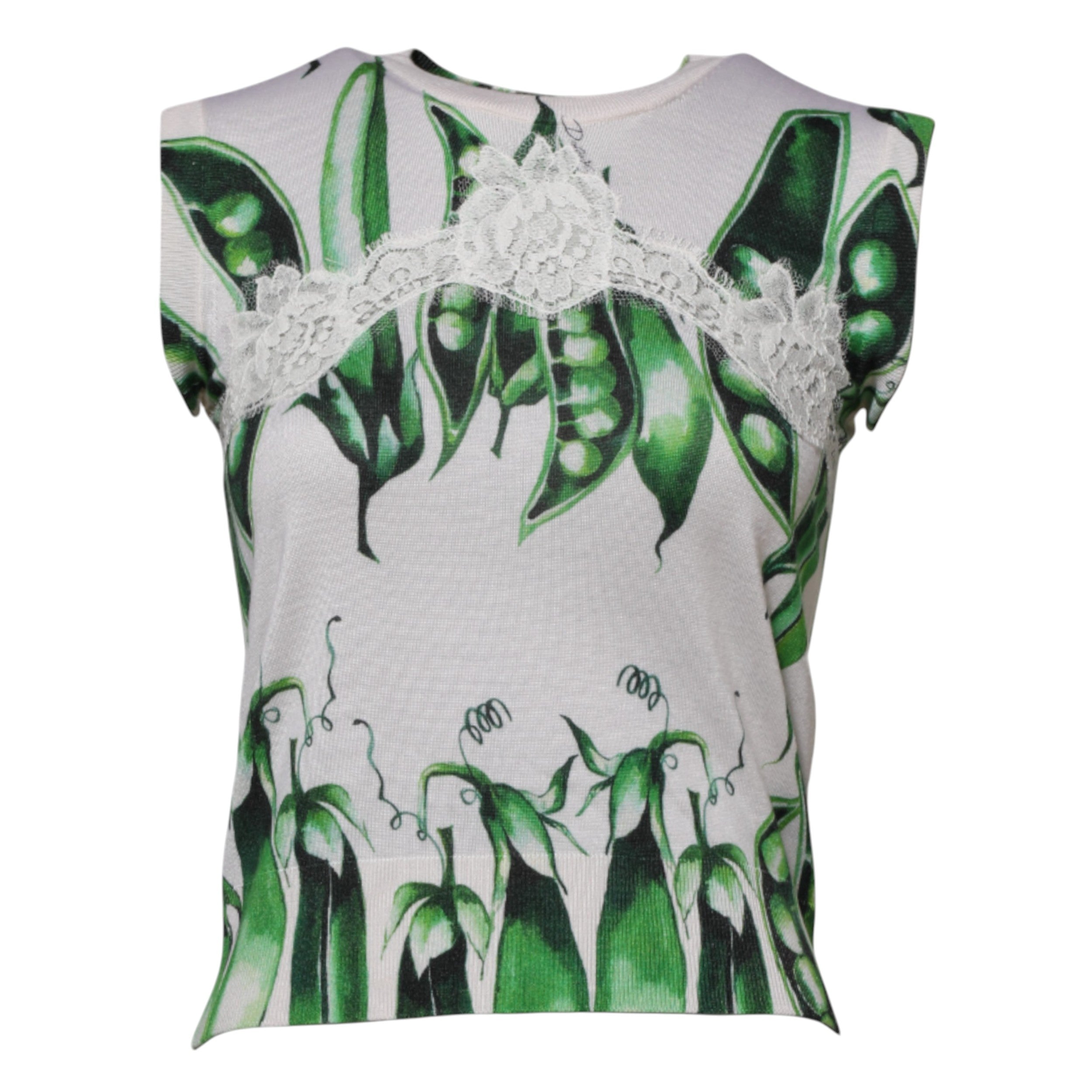 Chemisier sans manches Dolce &amp; Gabbana à imprimé pois blancs et verts