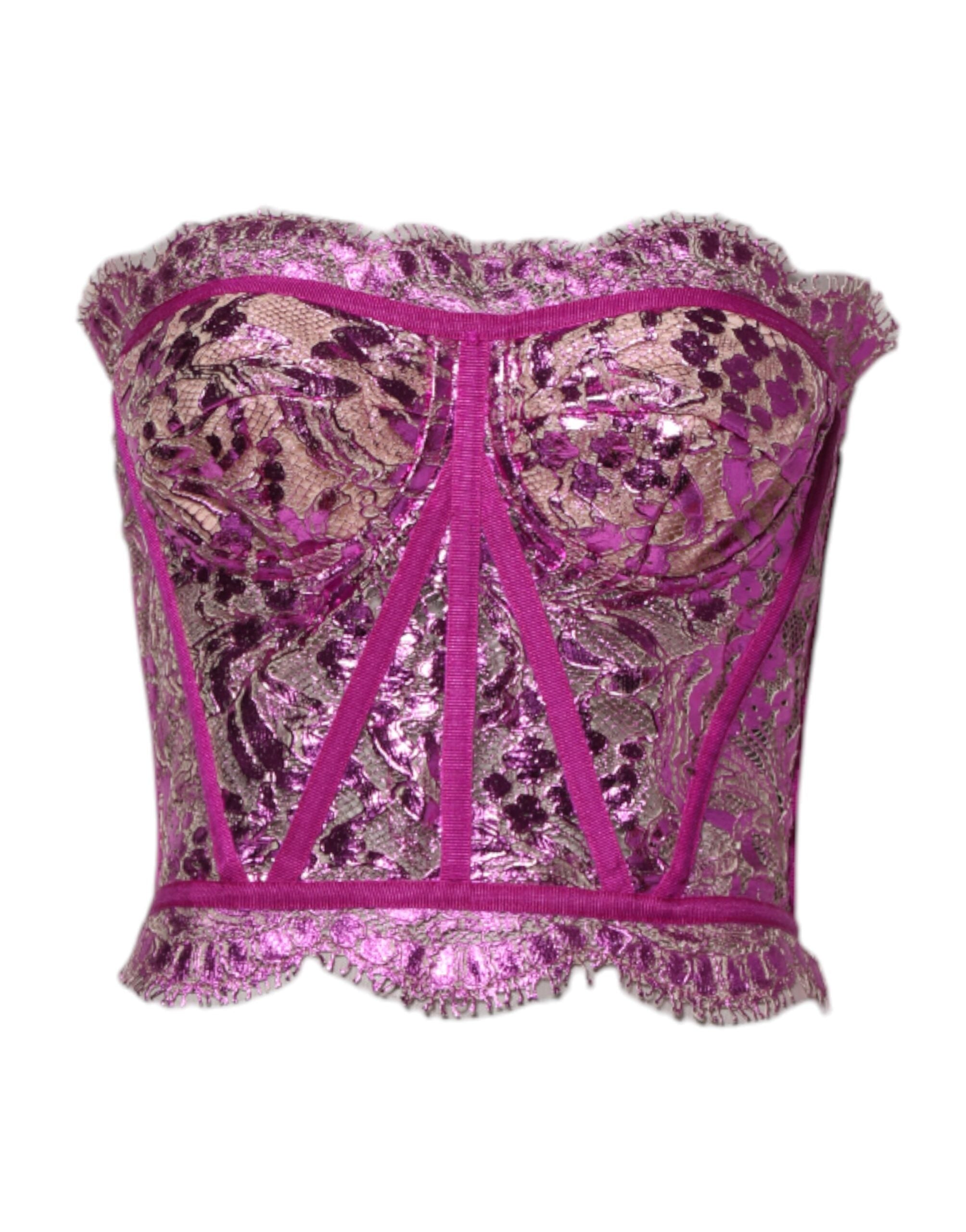 Dolce &amp; Gabbana Haut bustier rose sans manches style corset