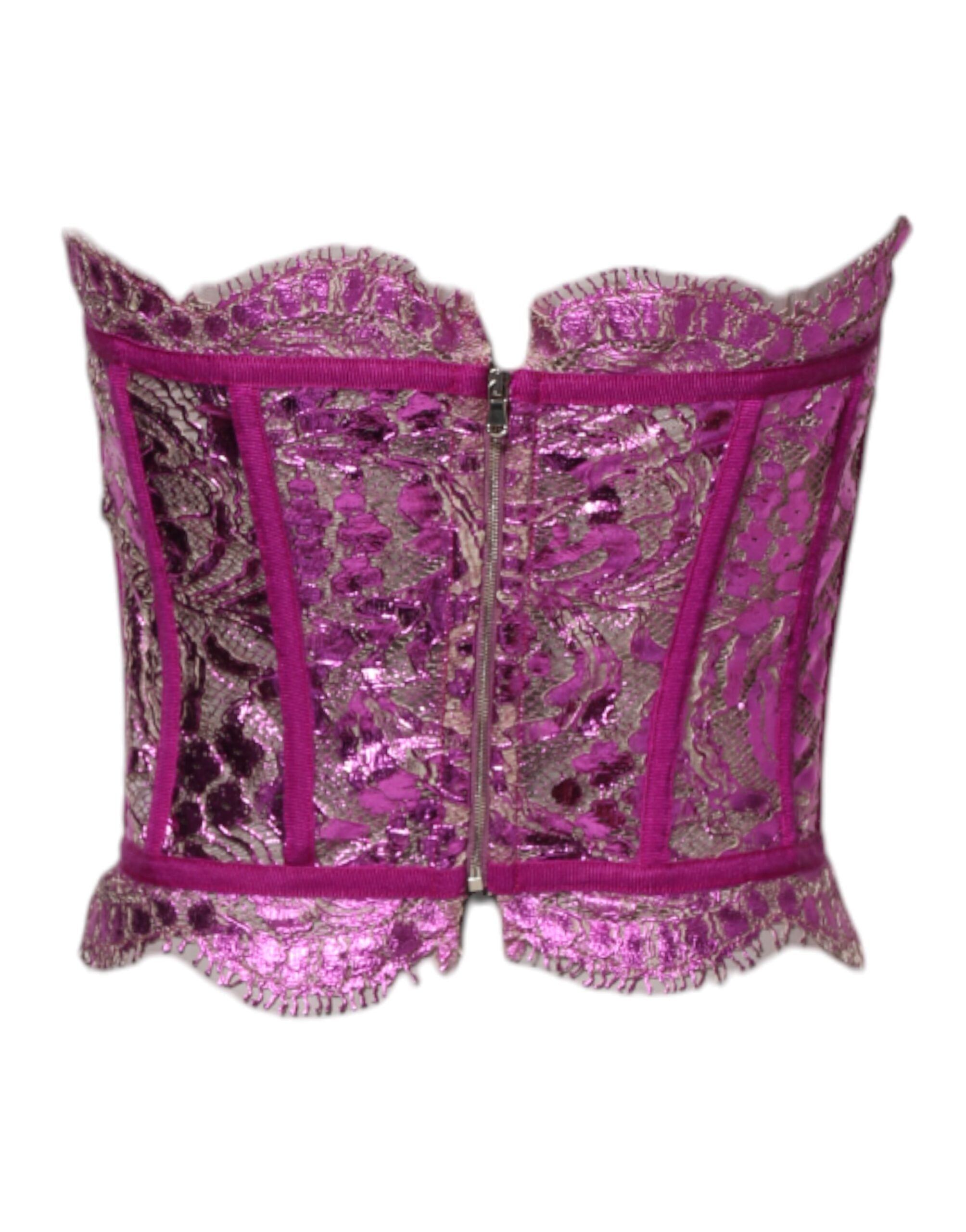 Dolce &amp; Gabbana Haut bustier rose sans manches style corset