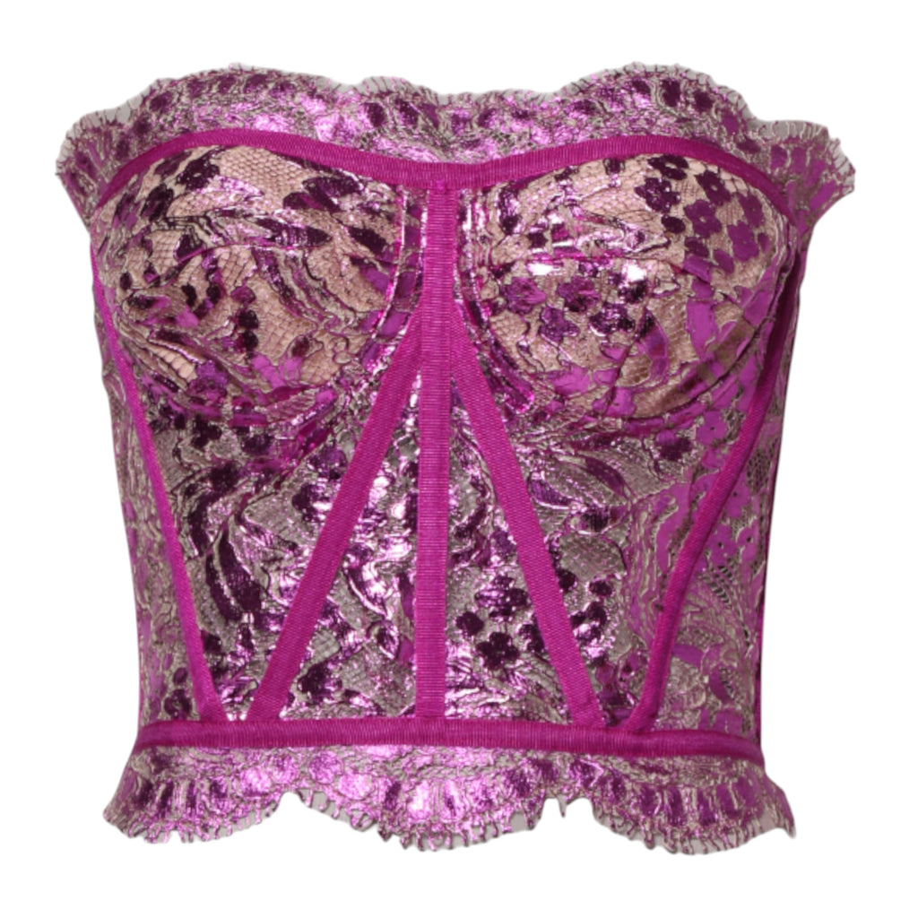 Dolce &amp; Gabbana Haut bustier rose sans manches style corset
