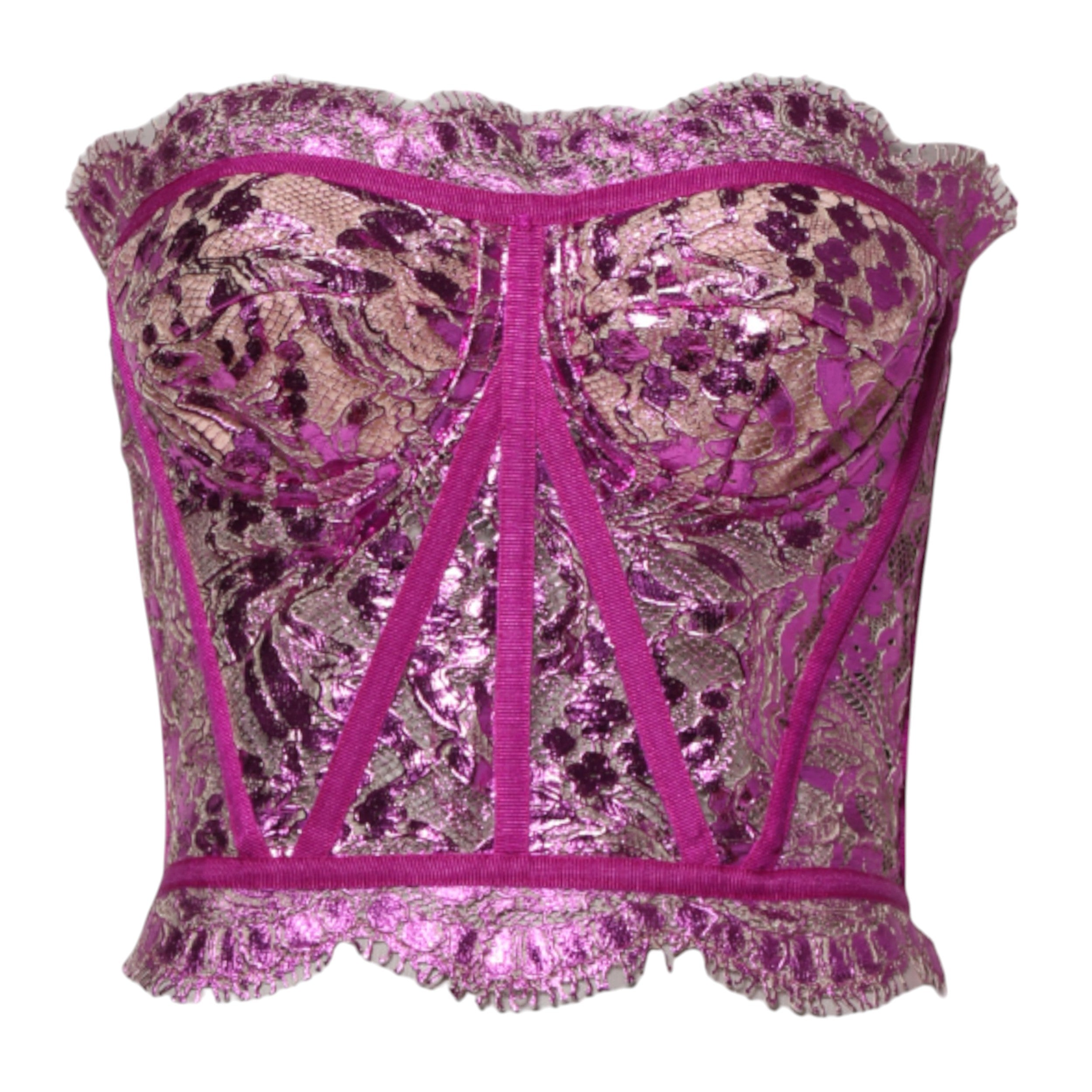 Dolce &amp; Gabbana Haut bustier rose sans manches style corset