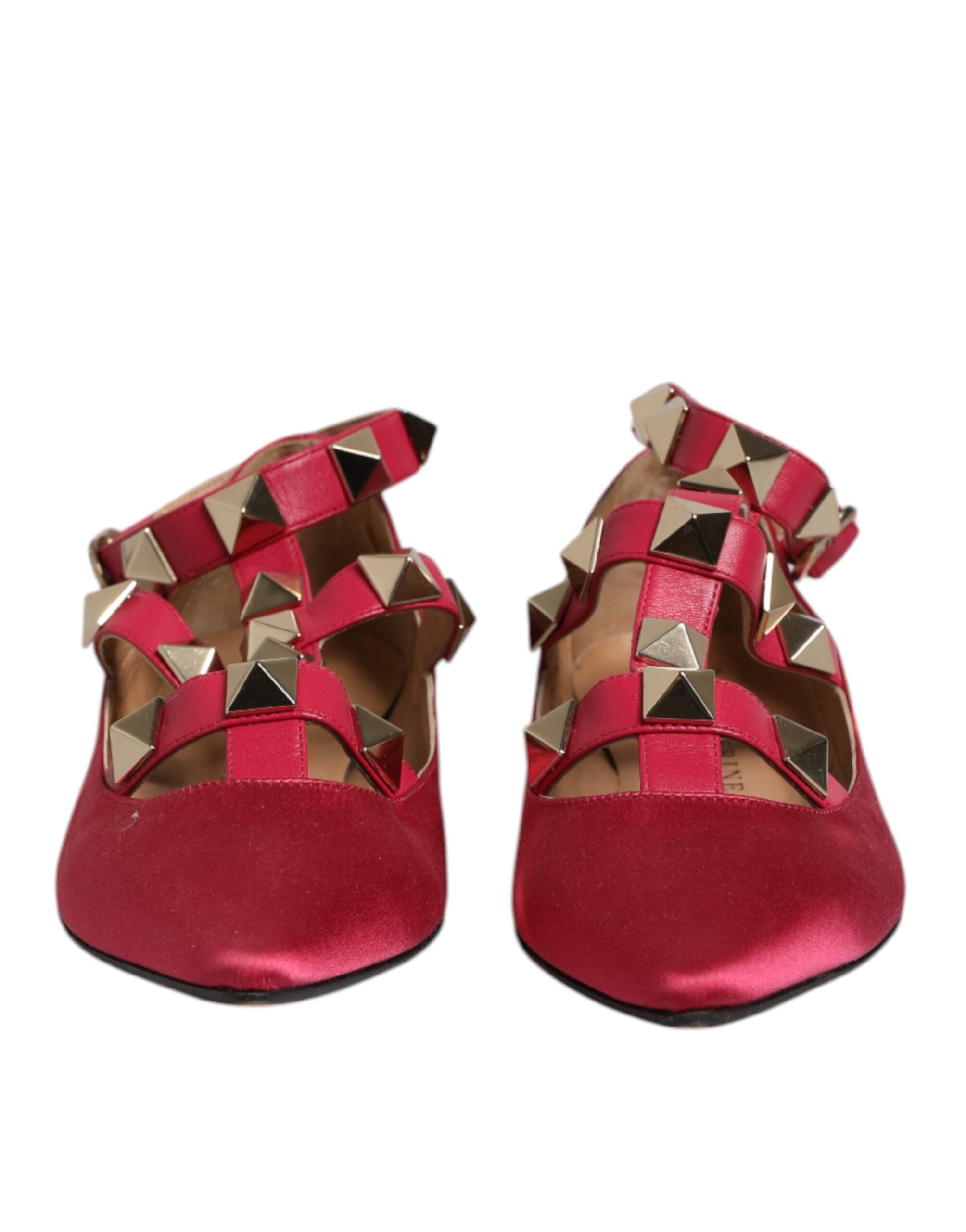 Ballerines Prosperine à bout pointu et clous rouges et dorés