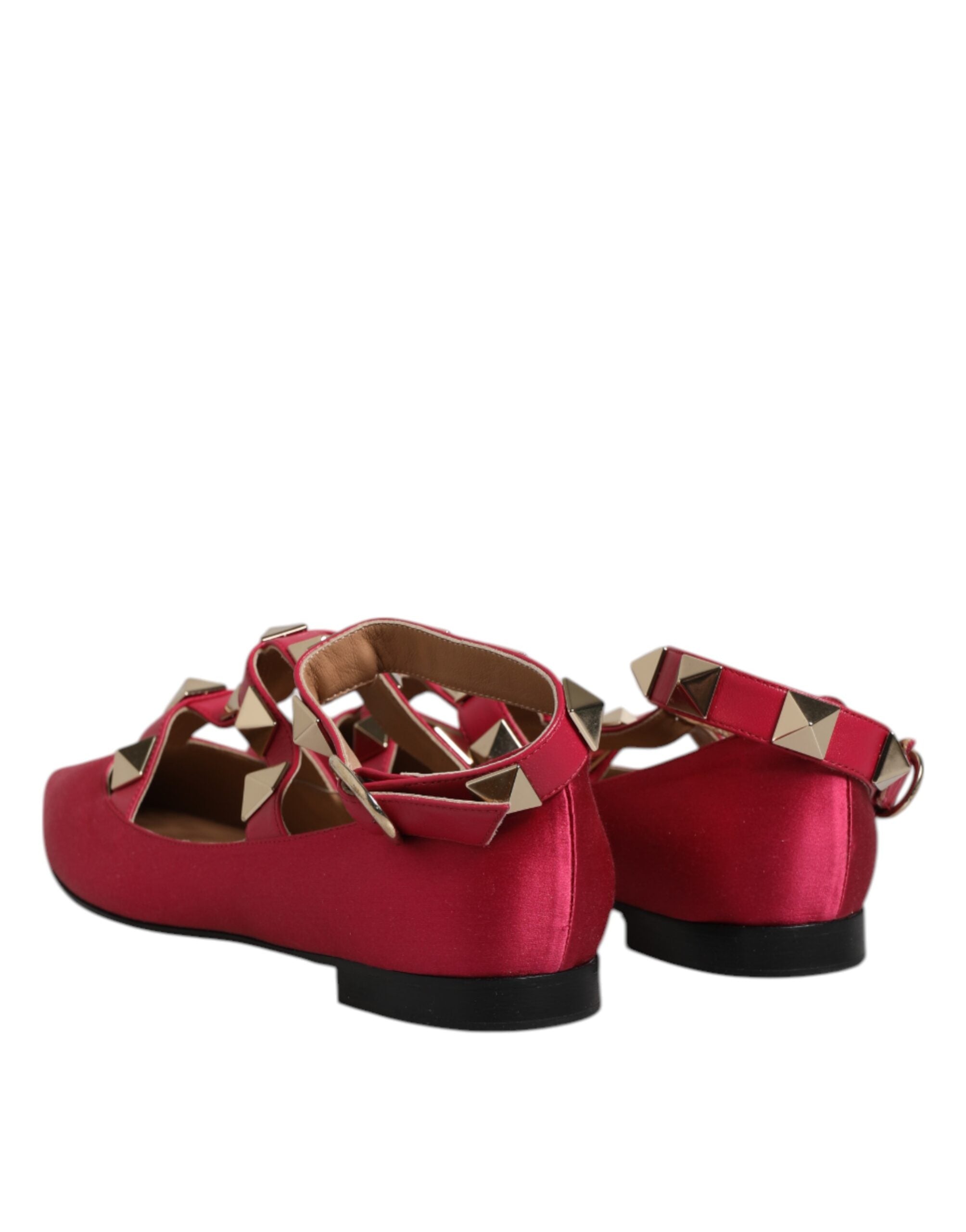Ballerines Prosperine à bout pointu et clous rouges et dorés
