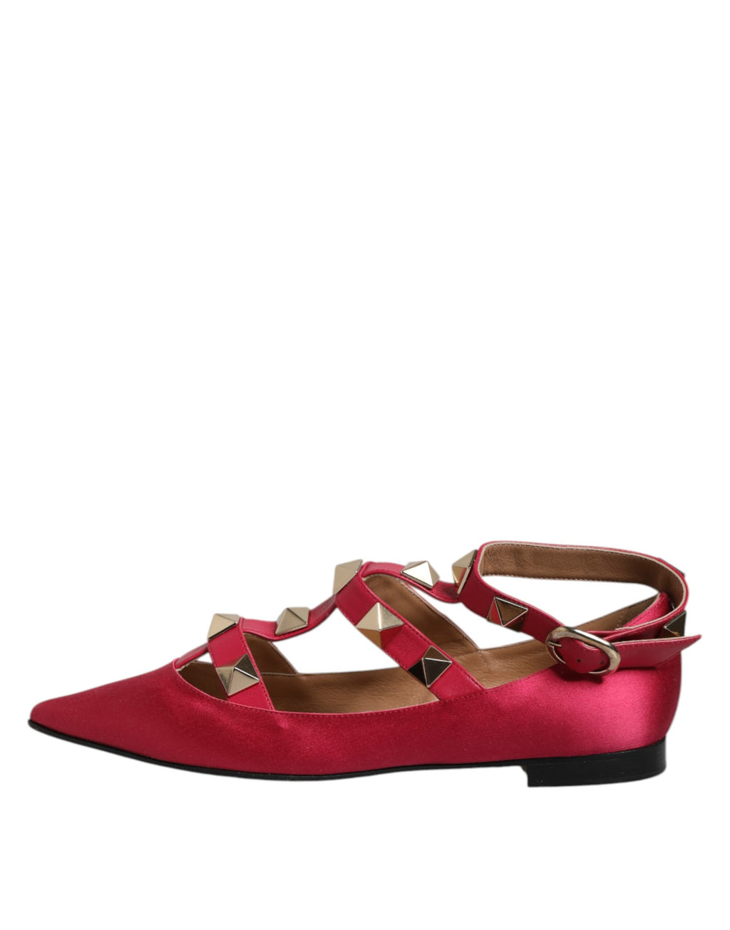 Ballerines Prosperine à bout pointu et clous rouges et dorés