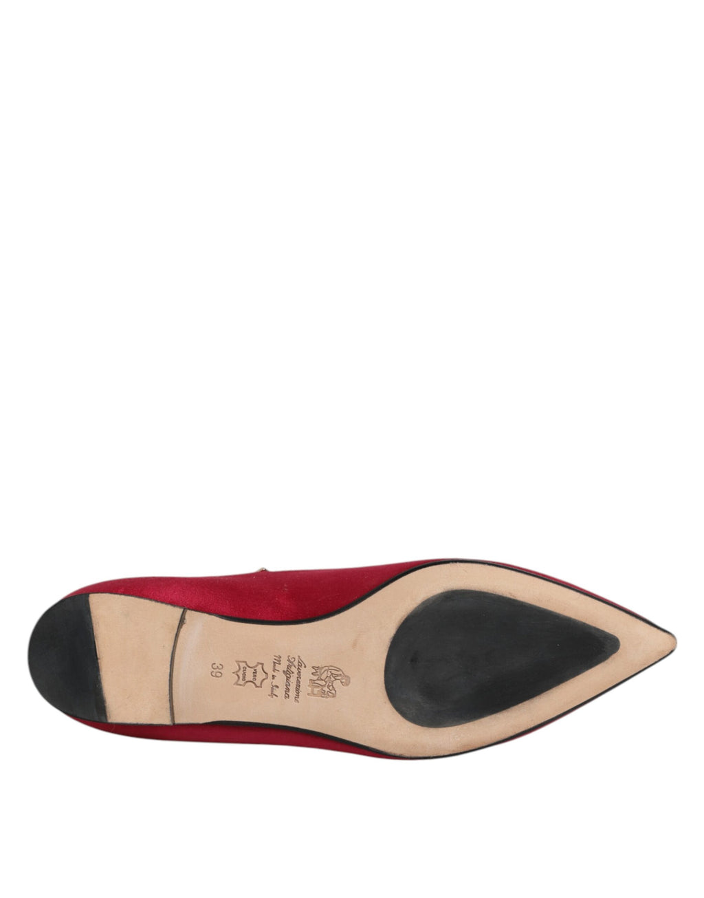 Ballerines Prosperine à bout pointu et clous rouges et dorés