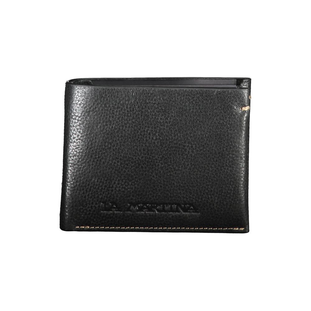 Portefeuille en cuir noir La Martina