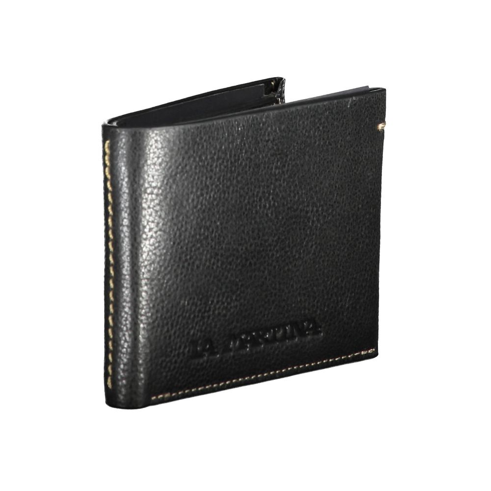 Portefeuille en cuir noir La Martina