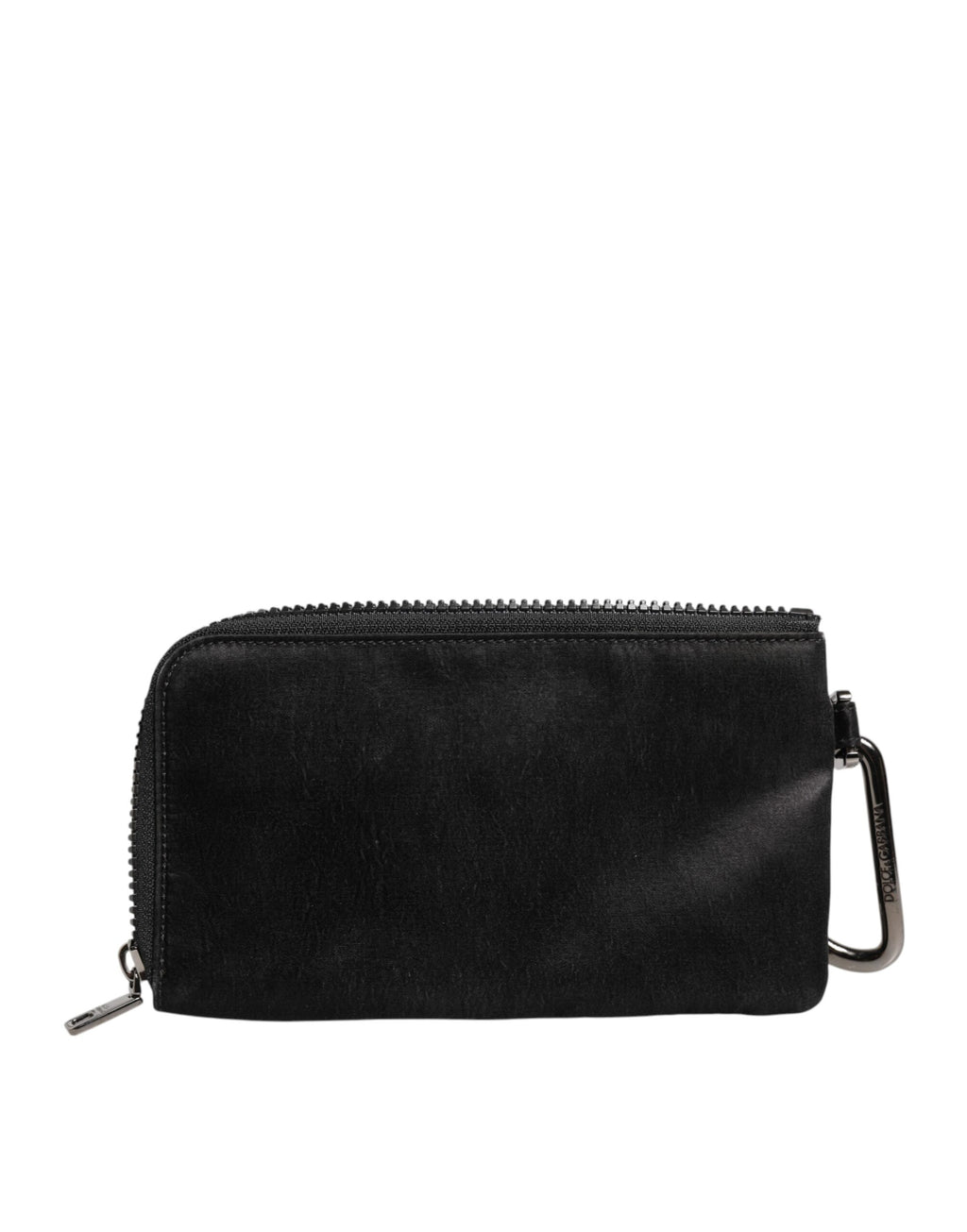 Pochette porte-clés Dolce &amp; Gabbana en nylon noir avec logo