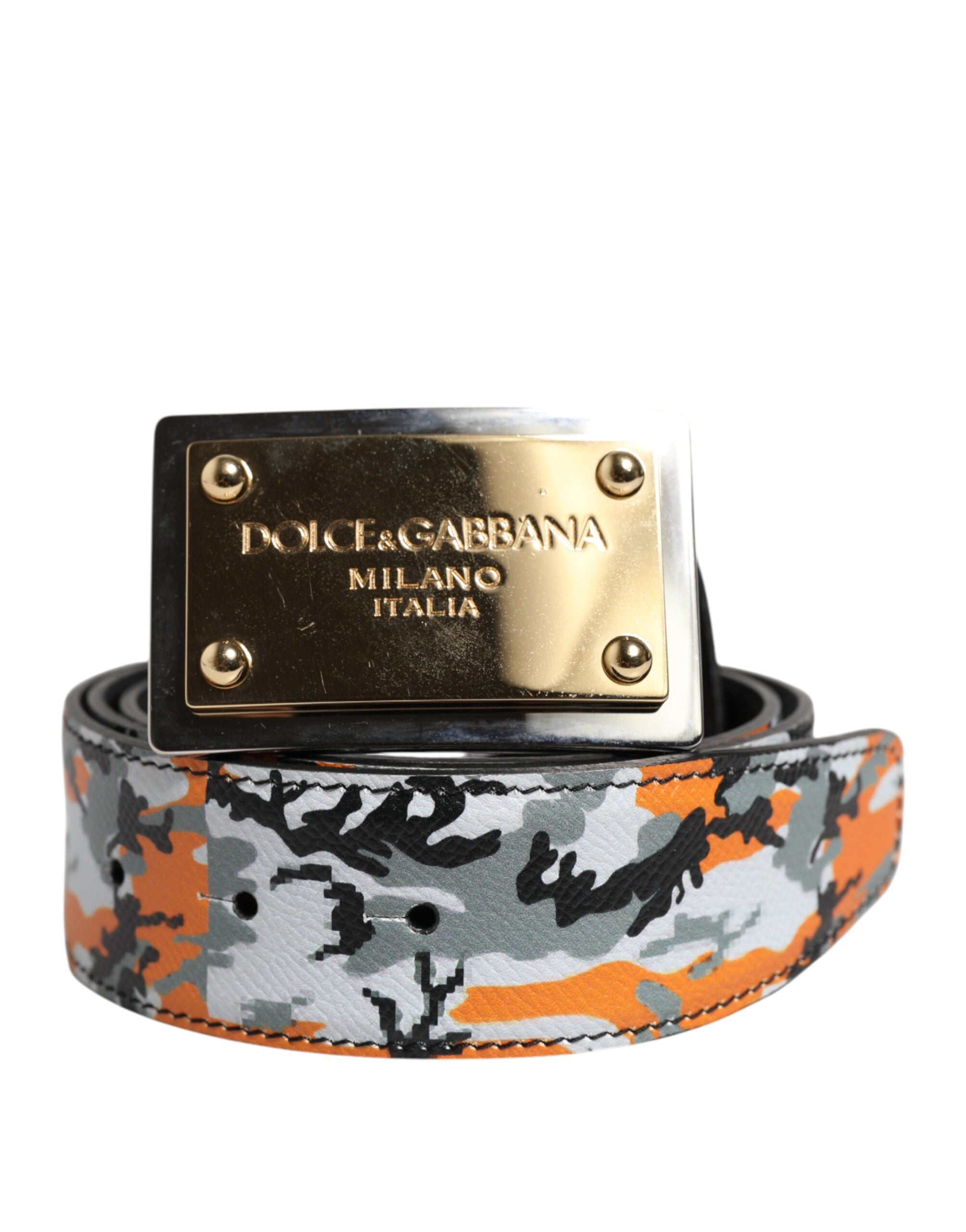 Ceinture à boucle métallique avec logo camouflage multicolore Dolce &amp; Gabbana