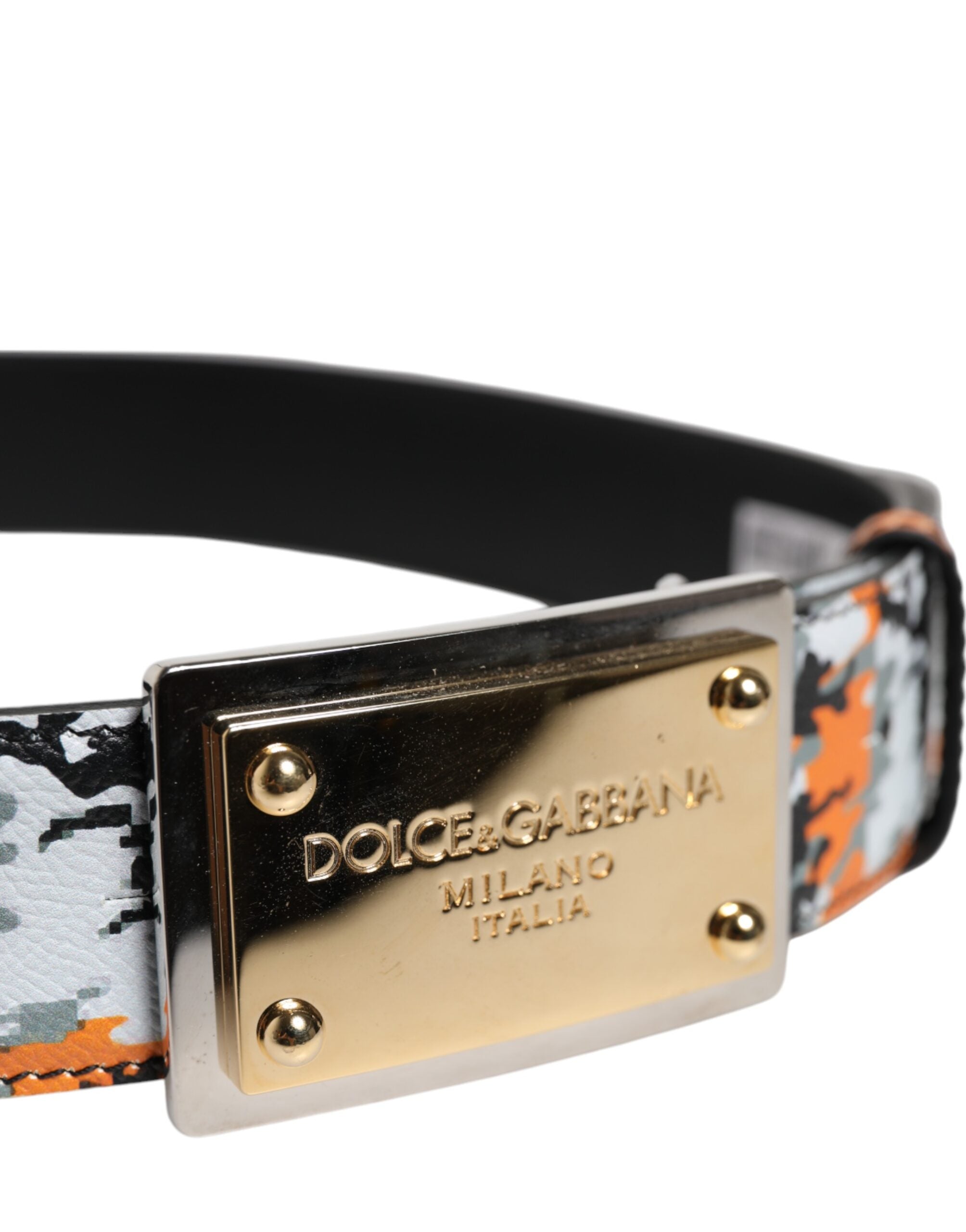 Ceinture à boucle métallique avec logo camouflage multicolore Dolce &amp; Gabbana