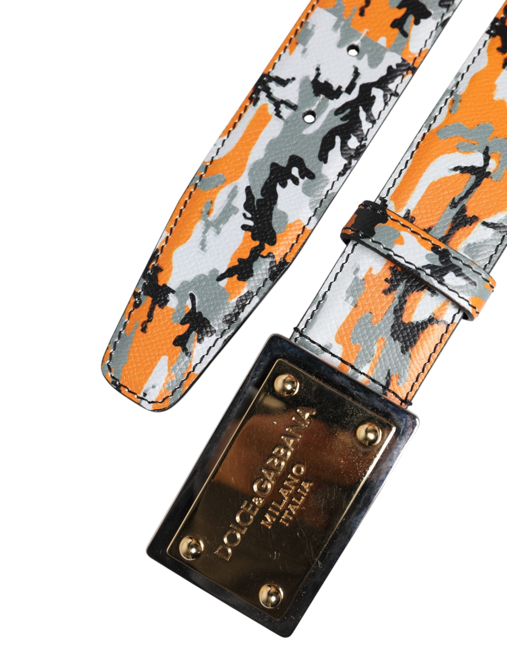 Ceinture à boucle métallique avec logo camouflage multicolore Dolce &amp; Gabbana