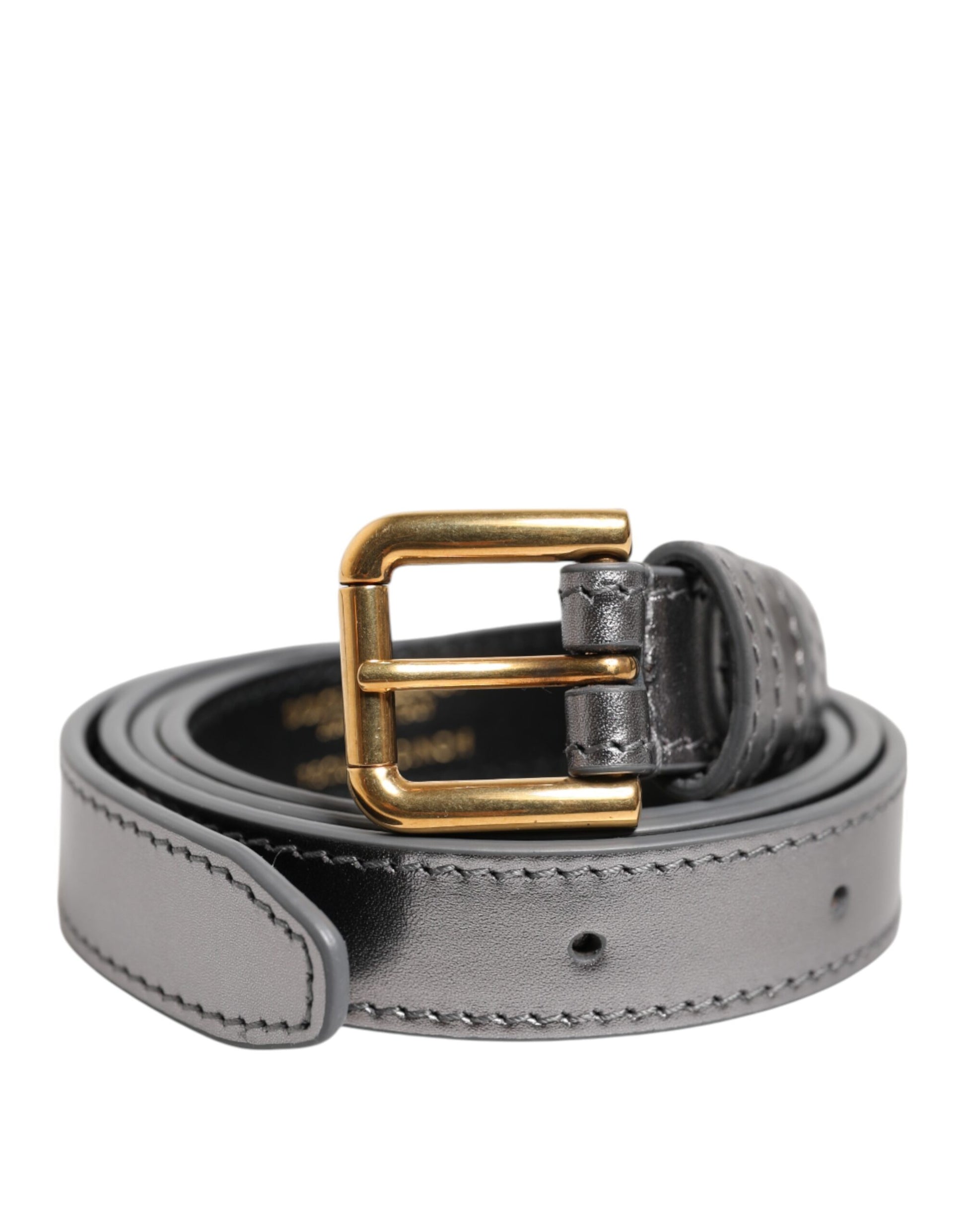 Dolce &amp; Gabbana – Silberner Taillengürtel aus Metall mit eingraviertem Logo