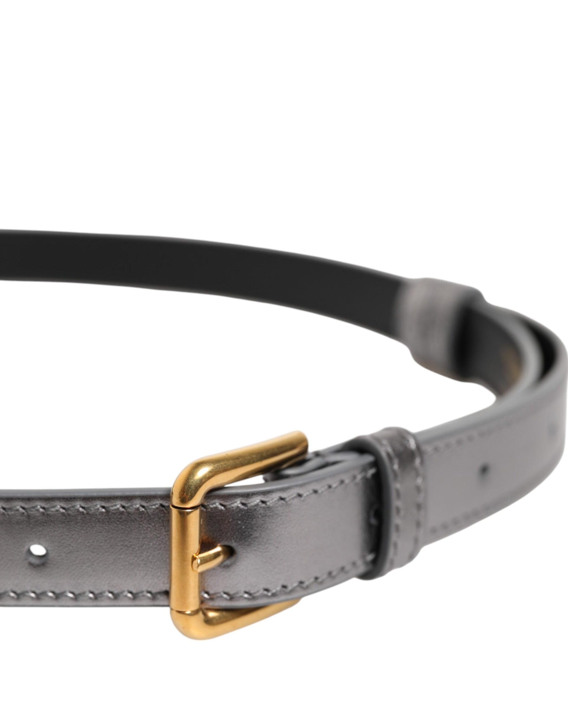 Dolce &amp; Gabbana – Silberner Taillengürtel aus Metall mit eingraviertem Logo
