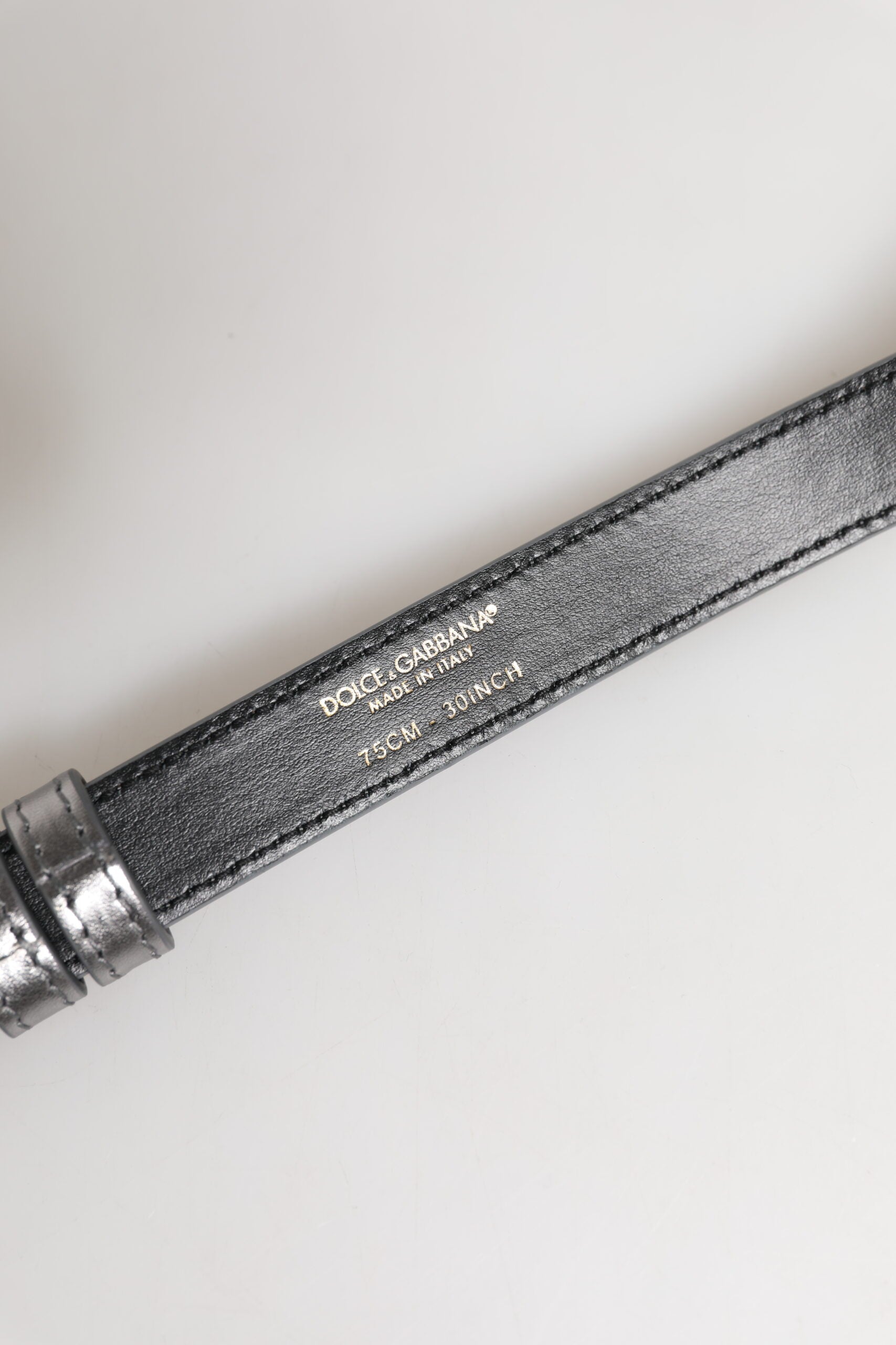 Dolce &amp; Gabbana – Silberner Taillengürtel aus Metall mit eingraviertem Logo