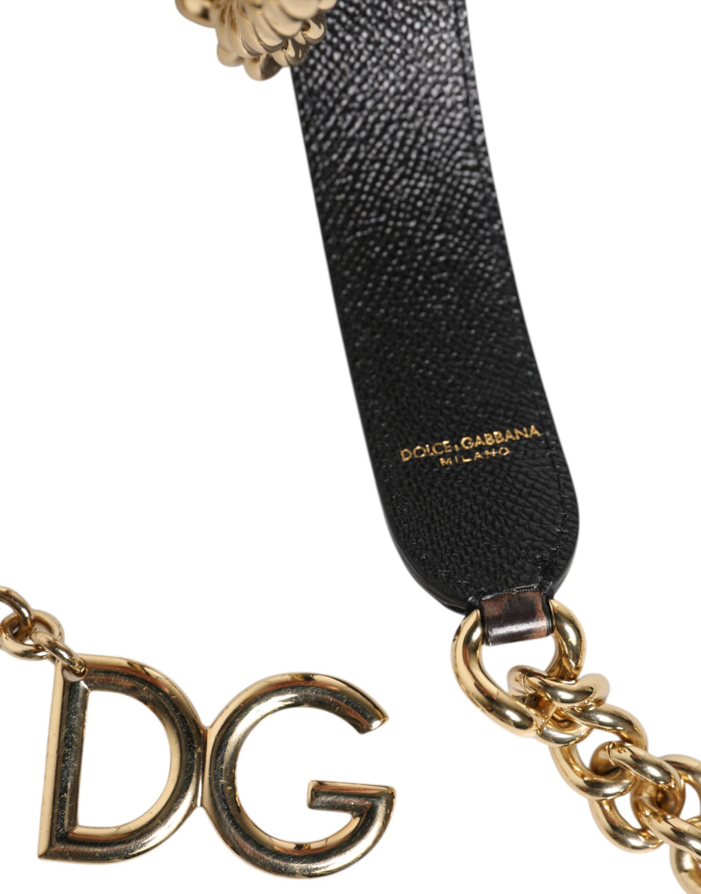 Bandoulière accessoire en laiton doré et chaîne léopard marron Dolce &amp; Gabbana