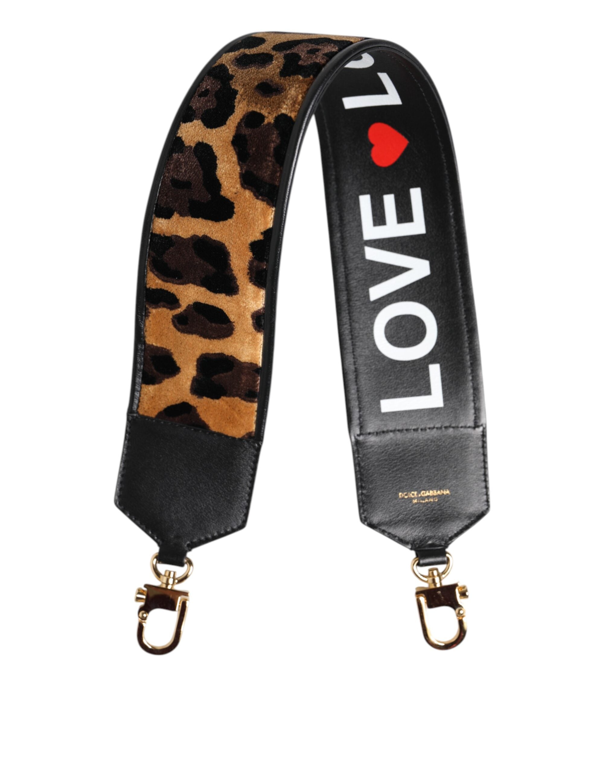 Sac bandoulière réversible imprimé léopard noir Dolce &amp; Gabbana