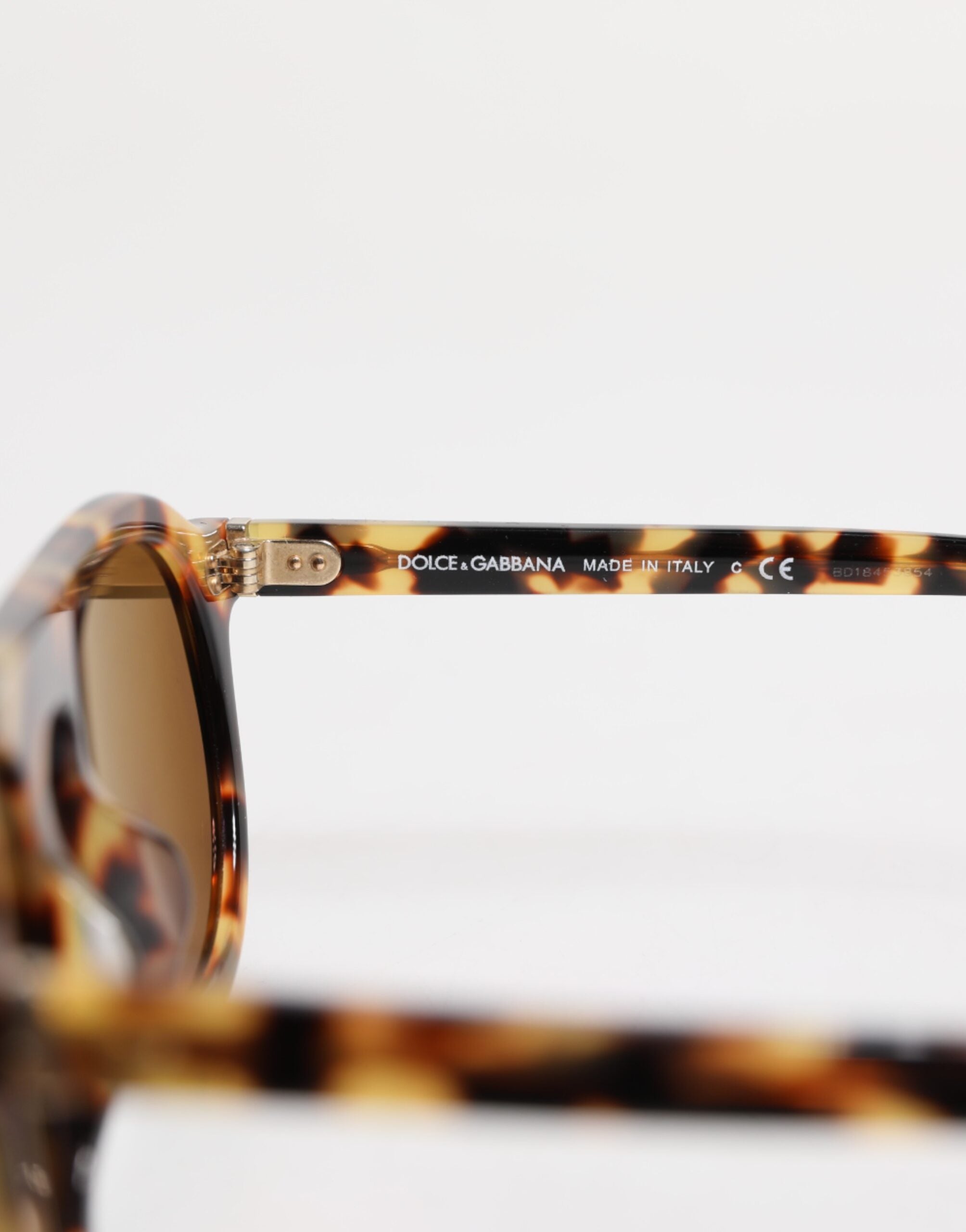 Lunettes de soleil rondes en acétate marron à imprimé léopard Dolce &amp; Gabbana