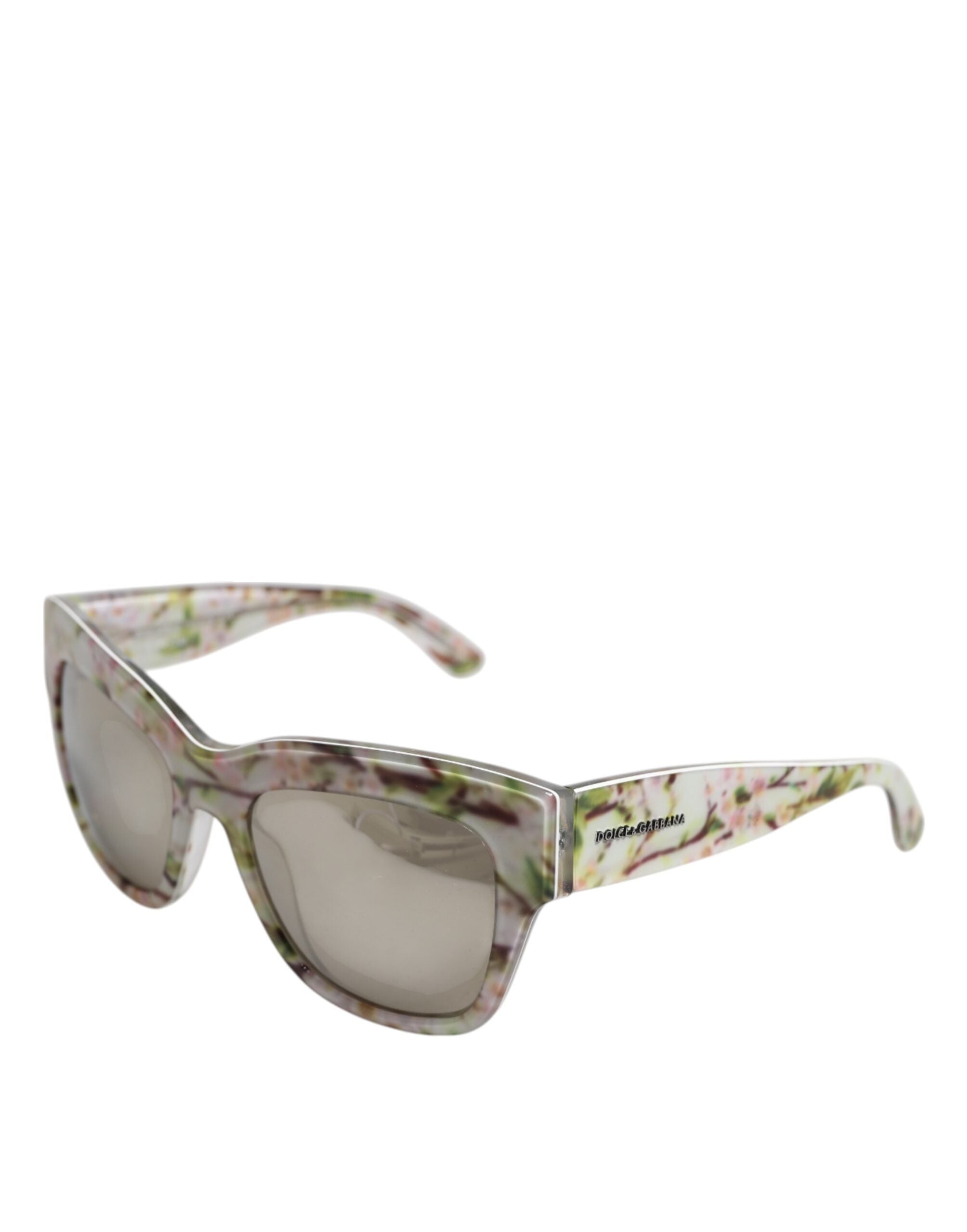 Lunettes de soleil rectangulaires Dolce &amp; Gabbana blanches DG4231F en acétate à motif floral
