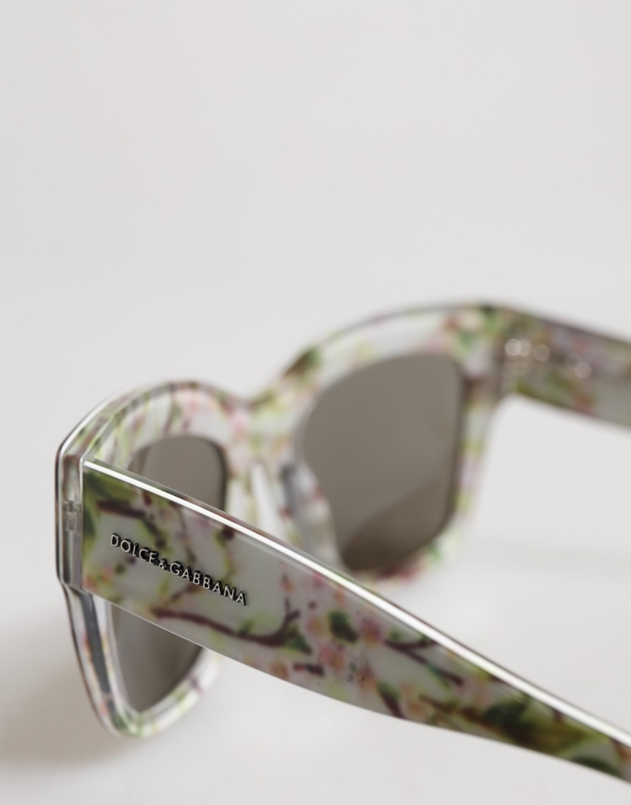 Lunettes de soleil rectangulaires Dolce &amp; Gabbana blanches DG4231F en acétate à motif floral