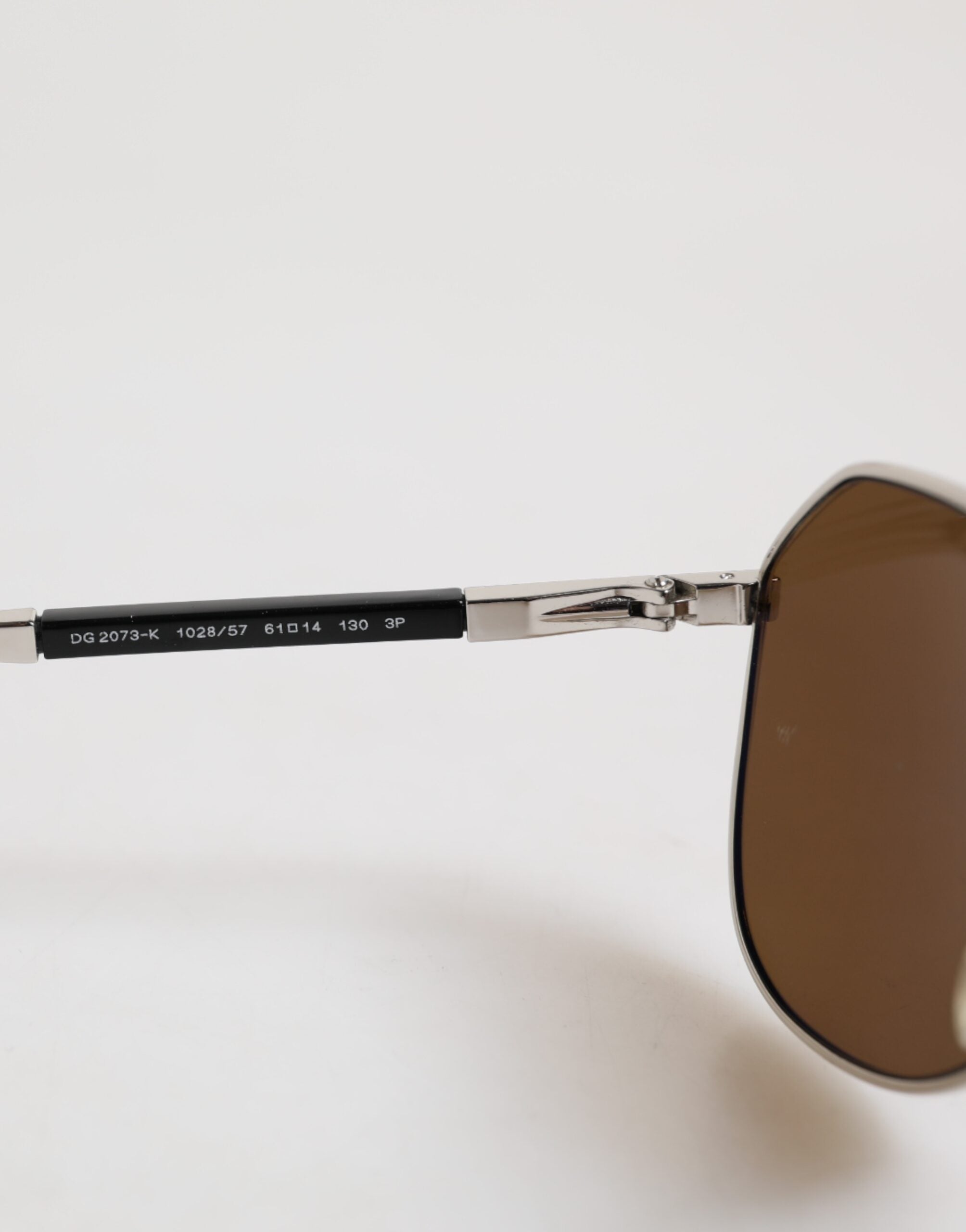 Lunettes de soleil pilote classiques en acier argenté Dolce &amp; Gabbana DG2073 à verres marron