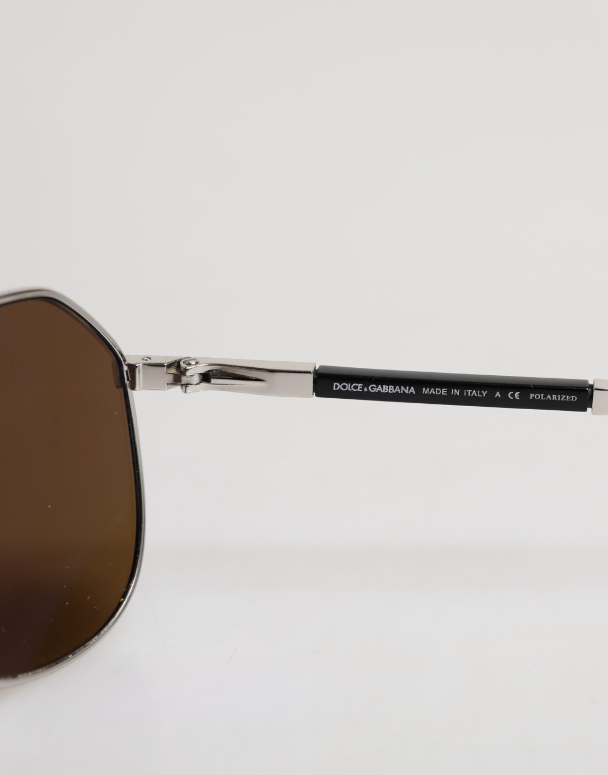 Lunettes de soleil pilote classiques en acier argenté Dolce &amp; Gabbana DG2073 à verres marron