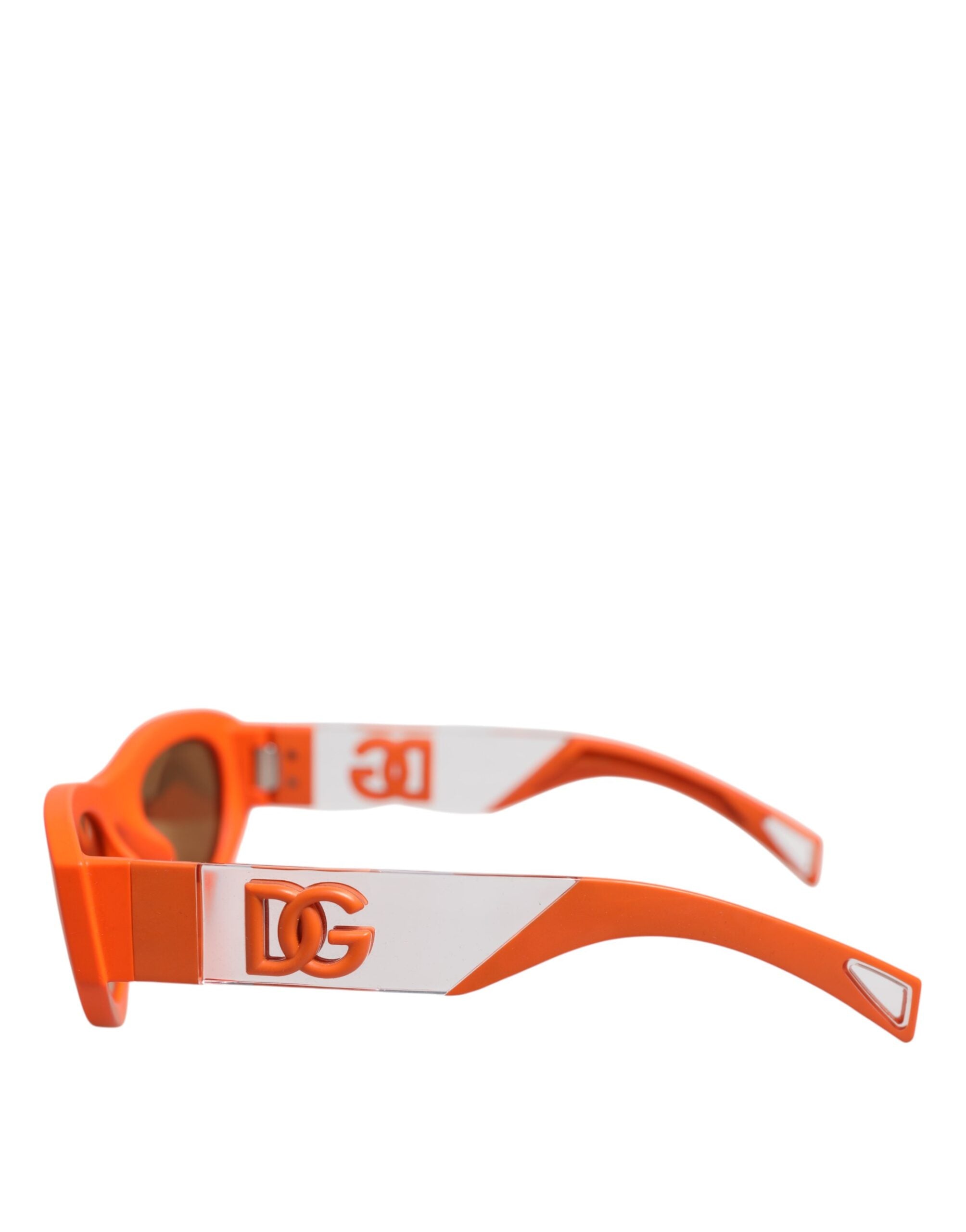 Lunettes de soleil à monture ovale orange Reborn To Live de Dolce &amp; Gabbana avec logo