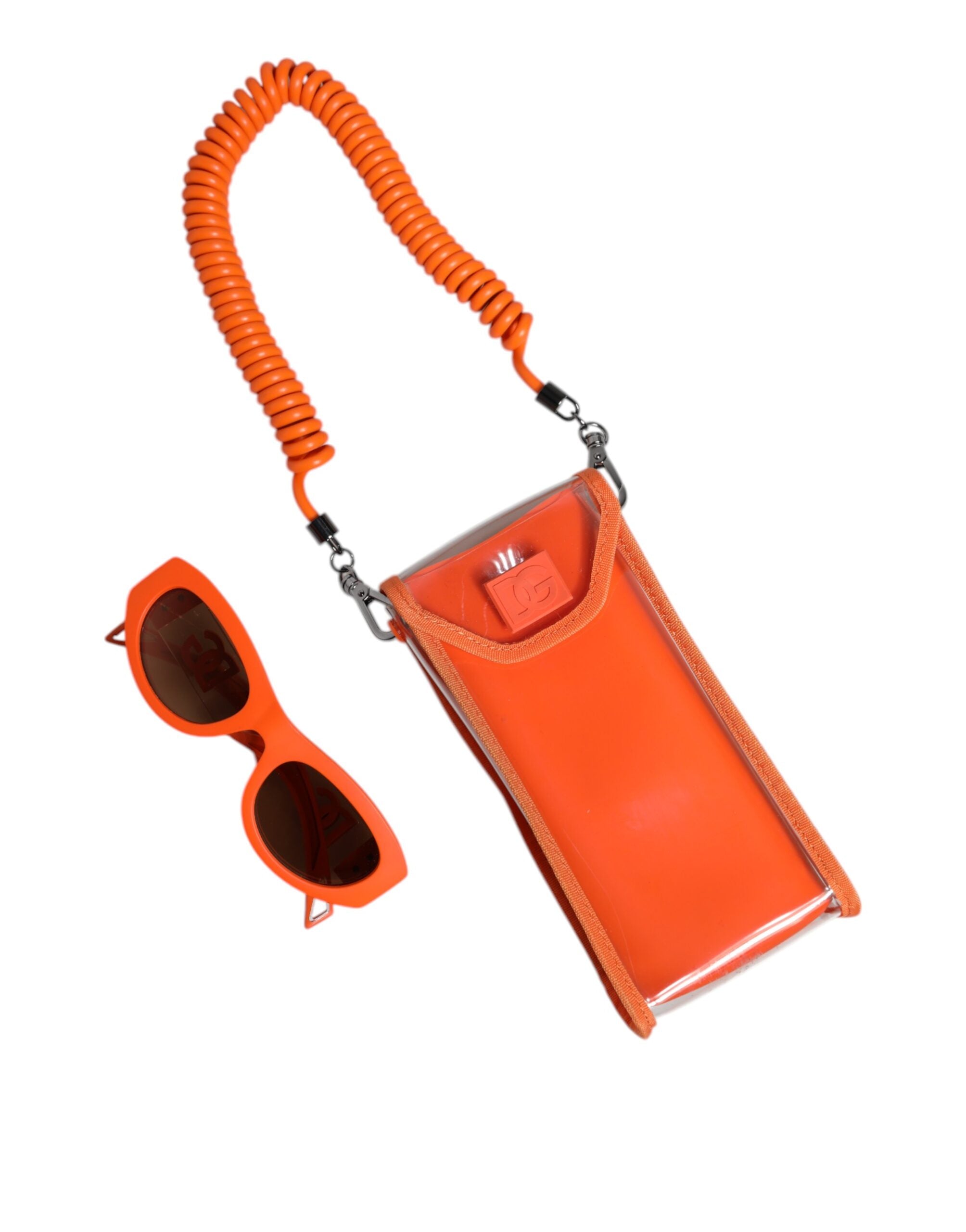 Lunettes de soleil à monture ovale orange Reborn To Live de Dolce &amp; Gabbana avec logo
