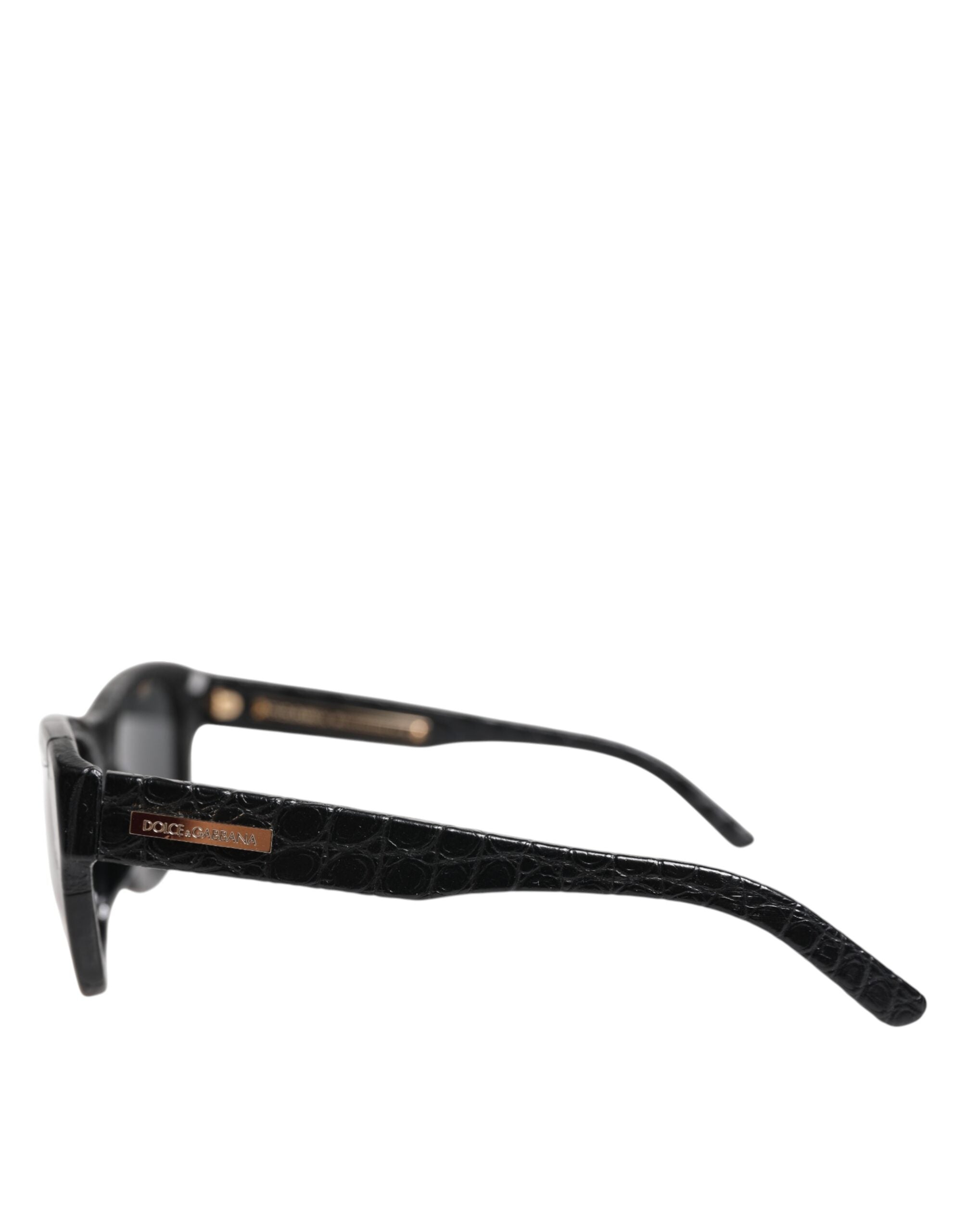 Dolce &amp; Gabbana – Sonnenbrille mit getönten Gläsern und schwarzem Lederrahmen DG4177