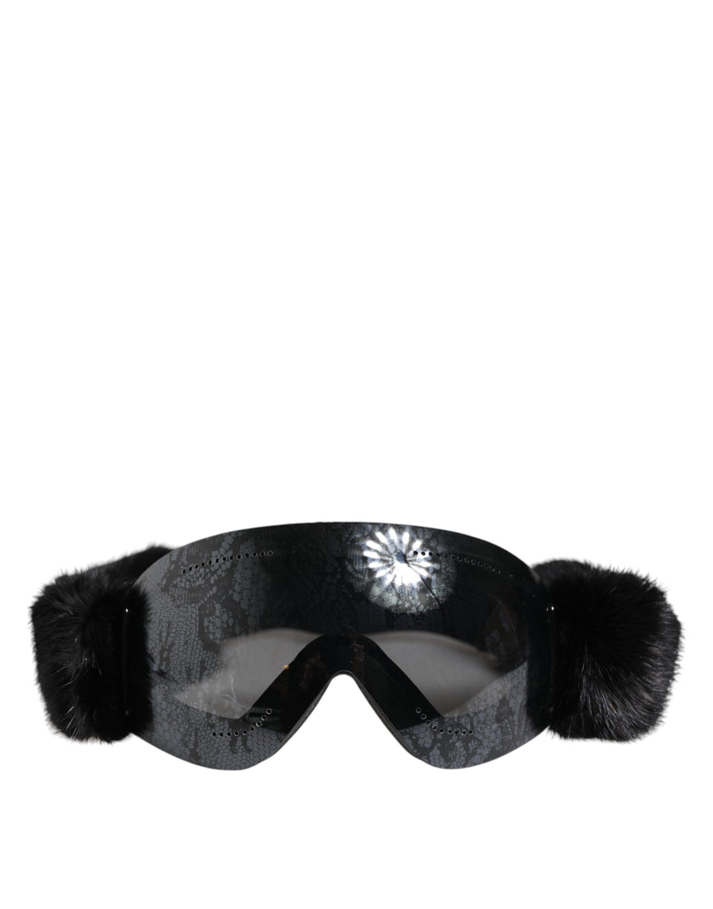 Lunettes de soleil Dolce &amp; Gabbana noires BI0759 en dentelle effet miroir pour masque de ski