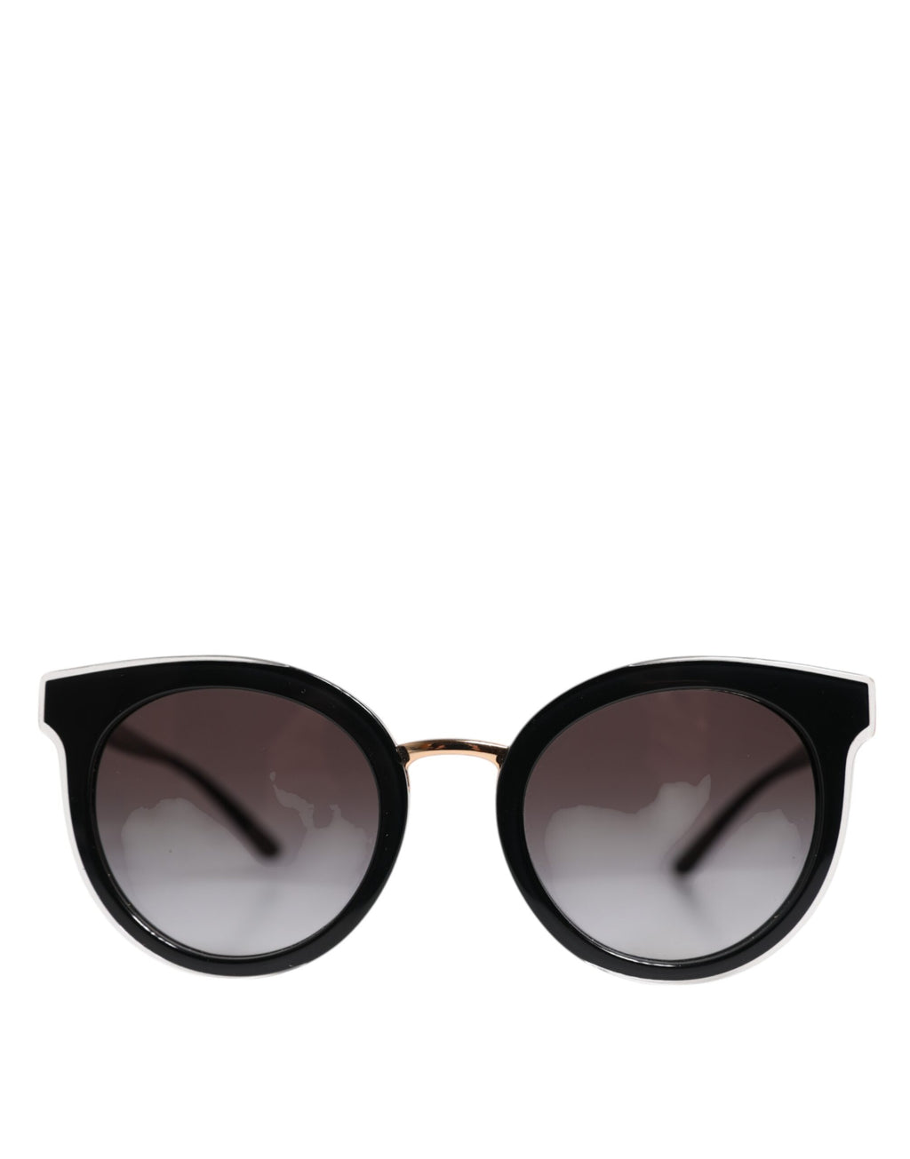 Dolce &amp; Gabbana – Runde Sonnenbrille DG4371-F mit transparentem Rand in Schwarz