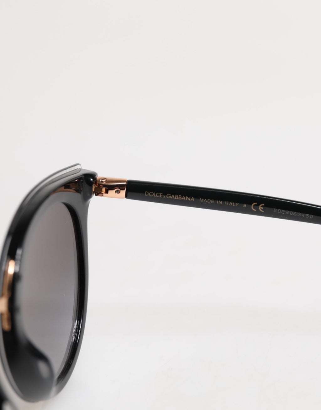 Dolce &amp; Gabbana – Runde Sonnenbrille DG4371-F mit transparentem Rand in Schwarz