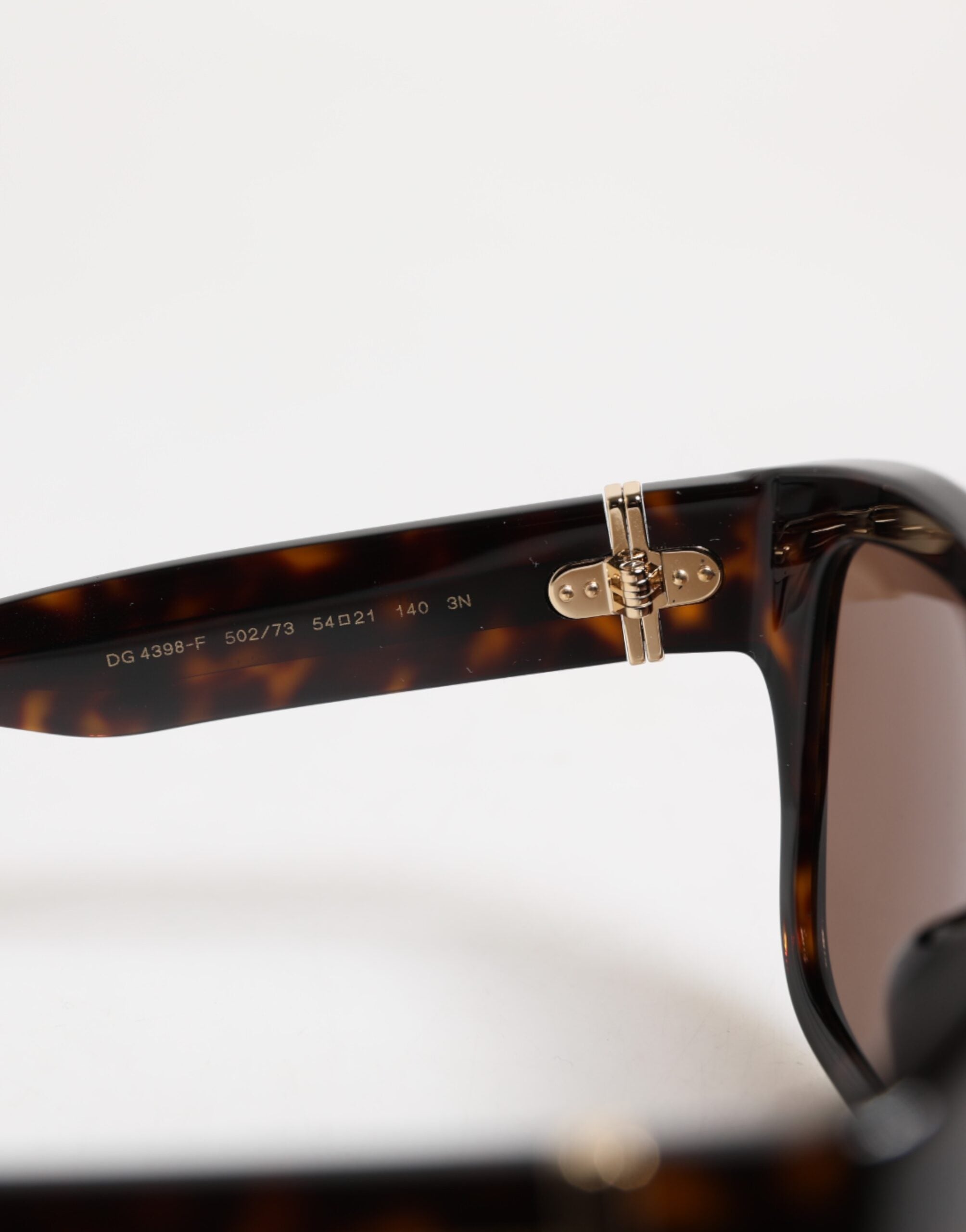 Dolce &amp; Gabbana Dunkelbraune Havanna DG4398F Sonnenbrille mit quadratischem Rahmen