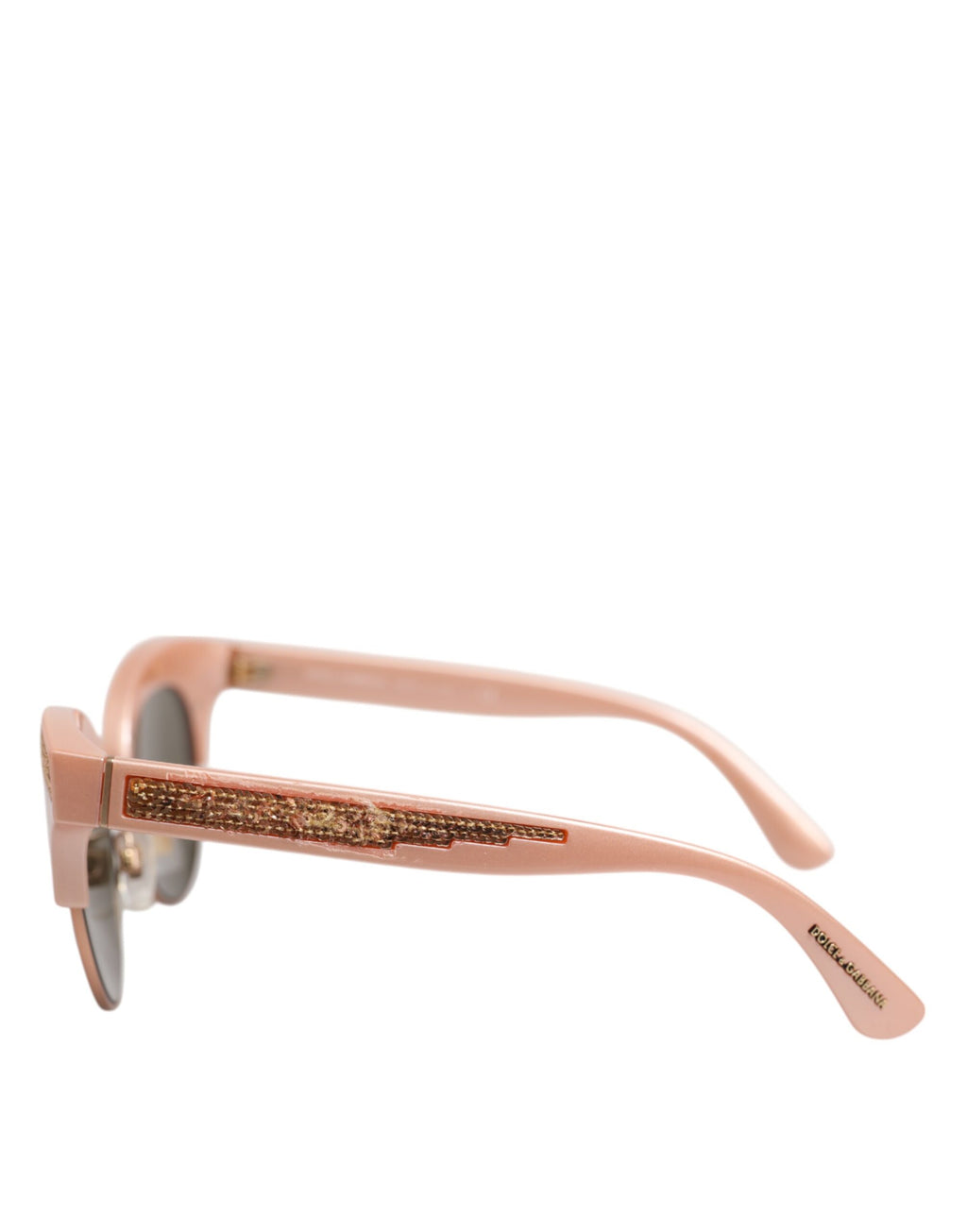 Lunettes de soleil œil de chat miroir or rose Dolce &amp; Gabbana DG6109 à paillettes