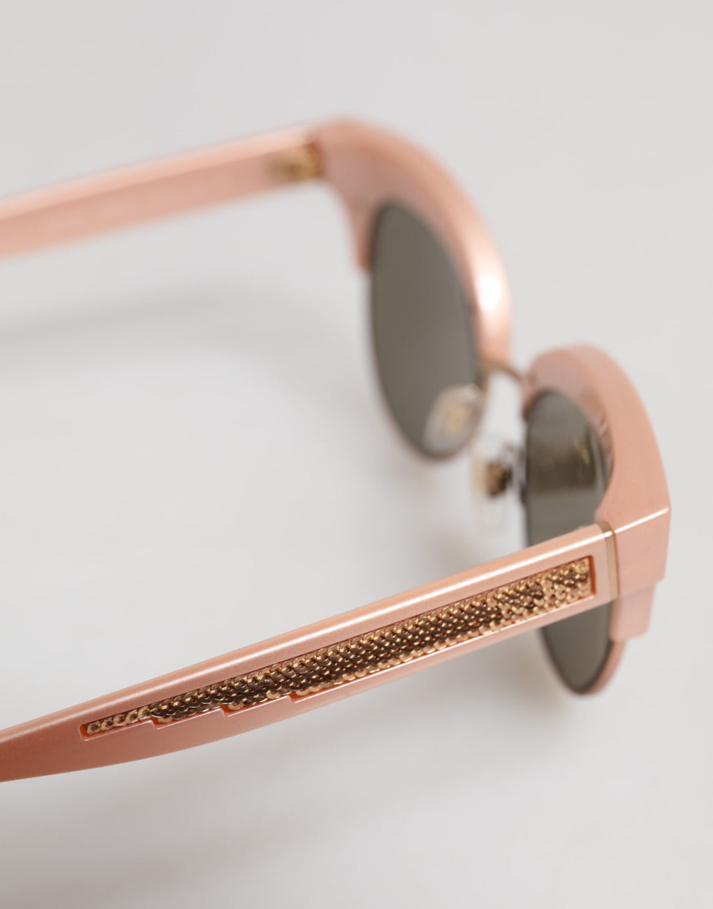 Lunettes de soleil œil de chat miroir or rose Dolce &amp; Gabbana DG6109 à paillettes