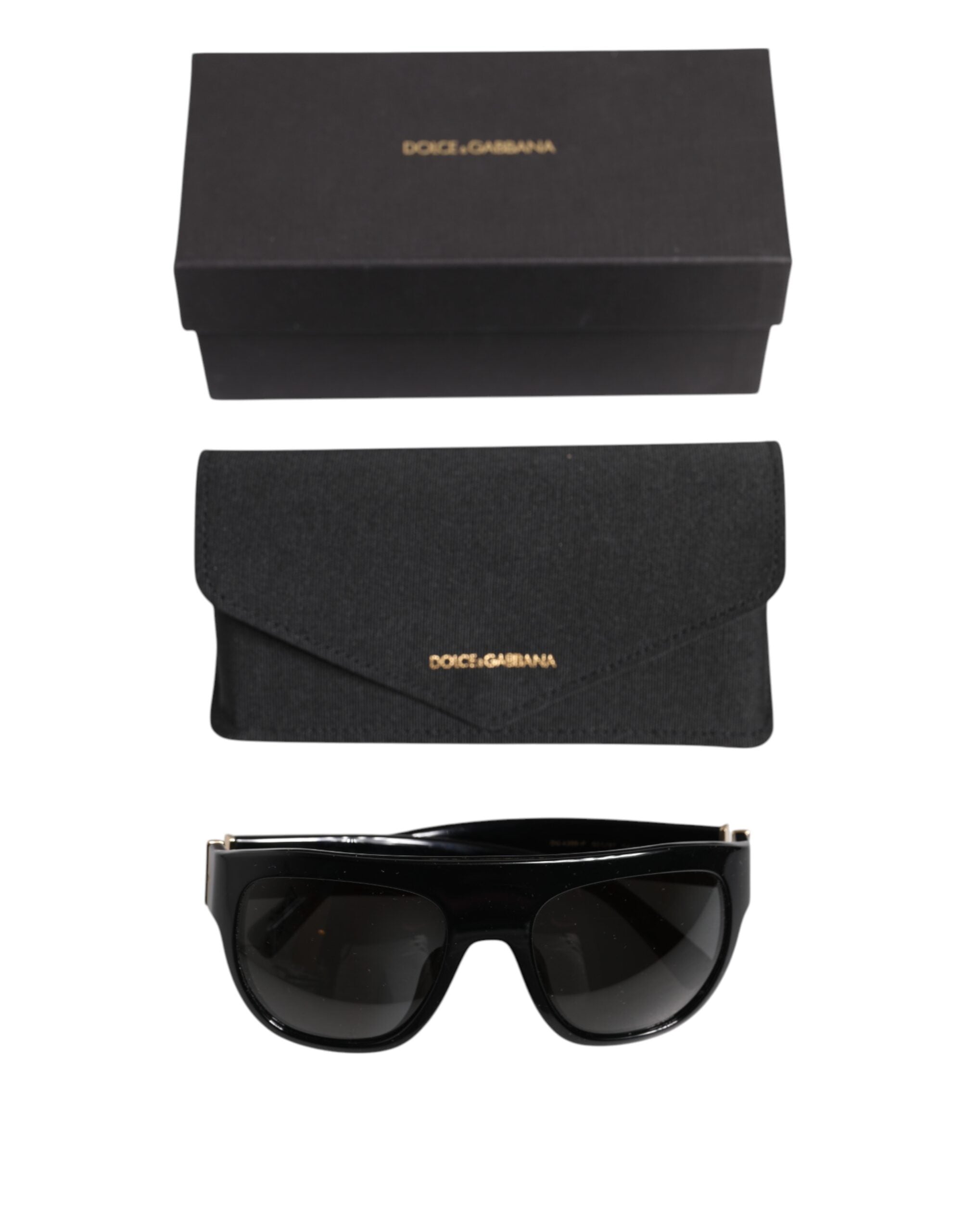 Dolce &amp; Gabbana Schwarze quadratische Acetat-Sonnenbrille DG4398-F