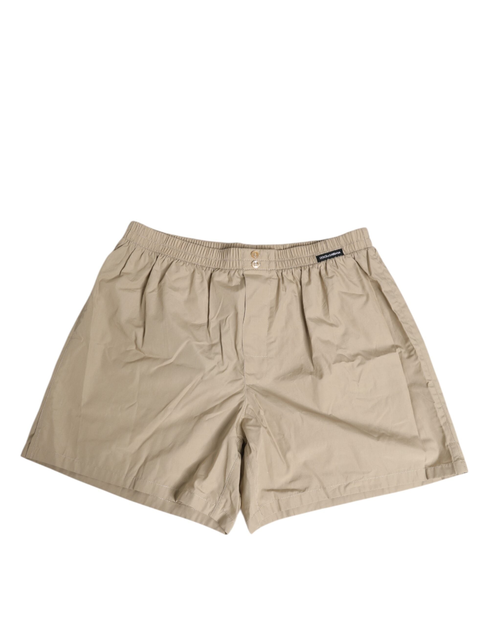 Boxer classique en coton beige Dolce &amp; Gabbana