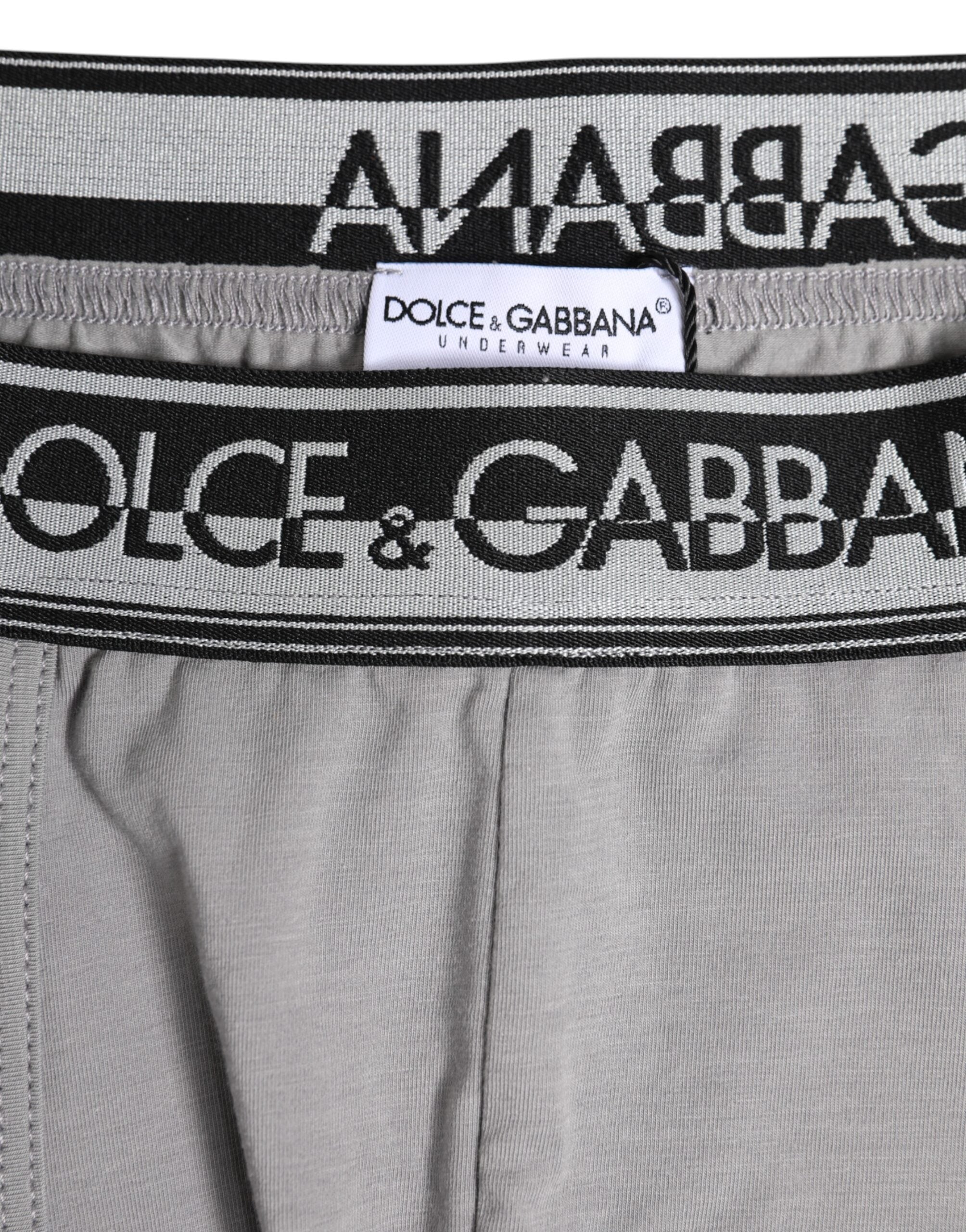 Dolce &amp; Gabbana – Boxershorts aus grauer Stretch-Baumwolle in regulärer Passform