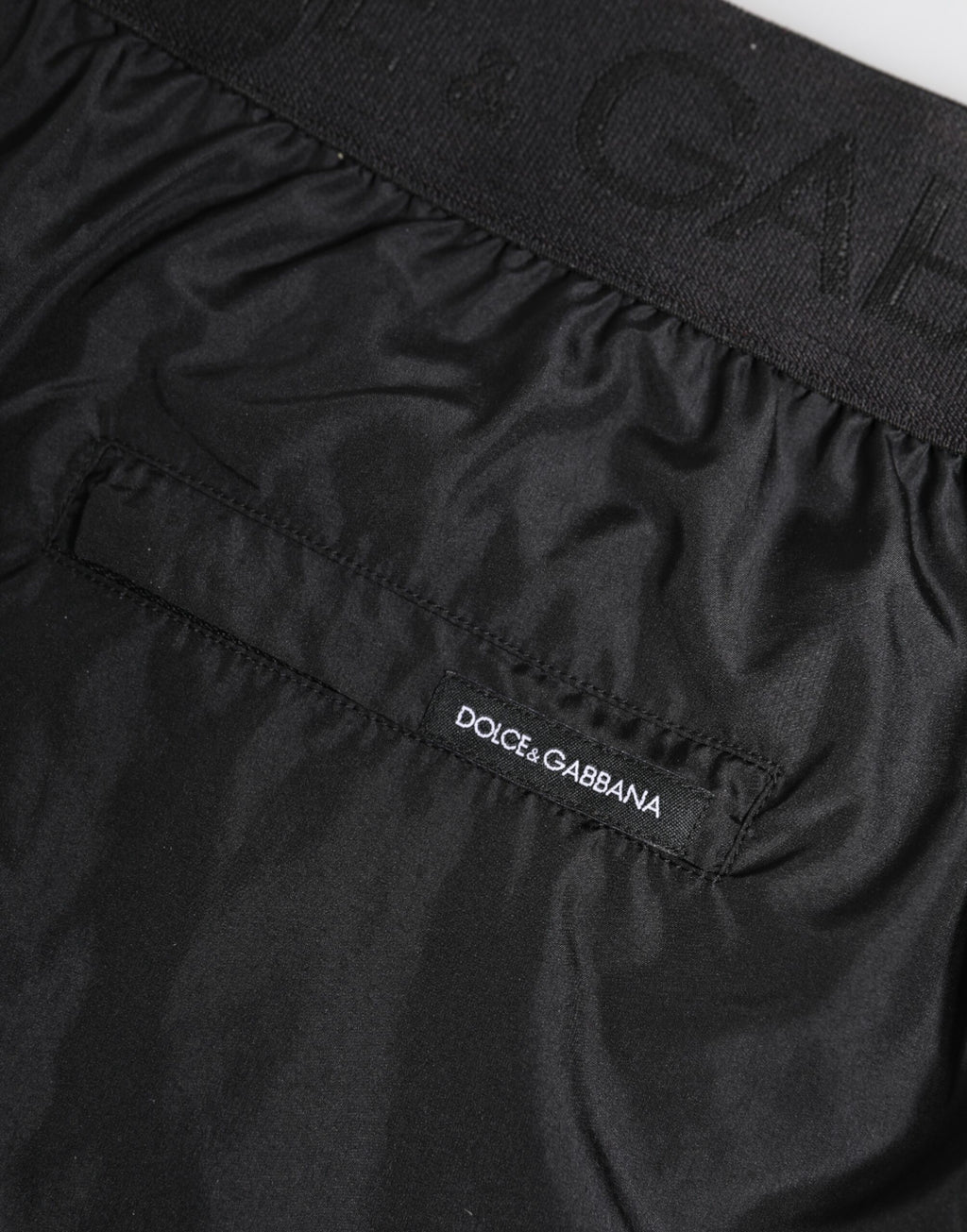 Dolce &amp; Gabbana – Schwarze Strandmode mit Logo-Print für Herren