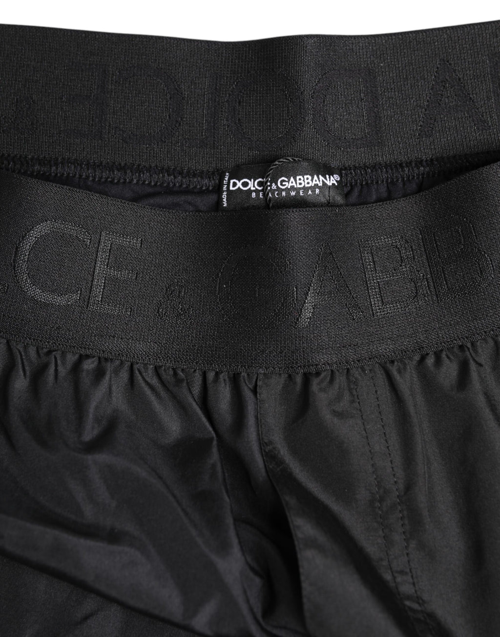 Dolce &amp; Gabbana – Schwarze Strandmode mit Logo-Print für Herren