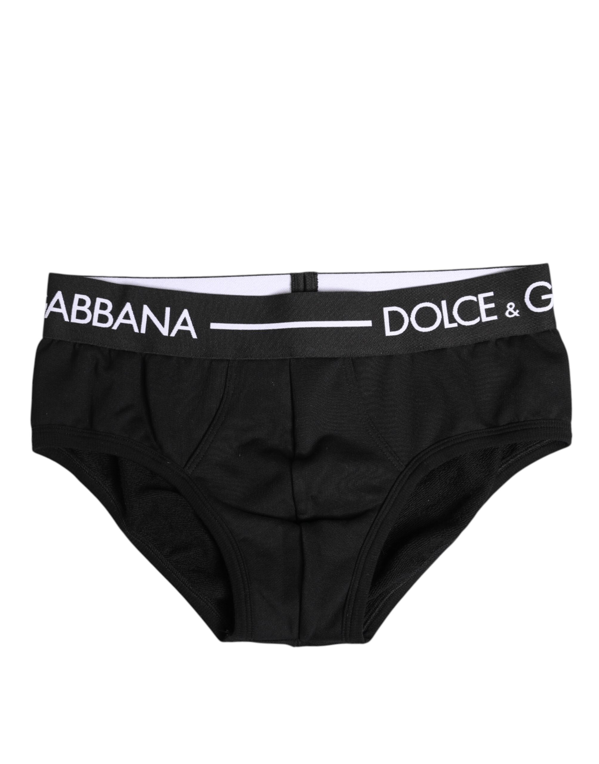 Sous-vêtement classique en coton stretch noir Dolce &amp; Gabbana