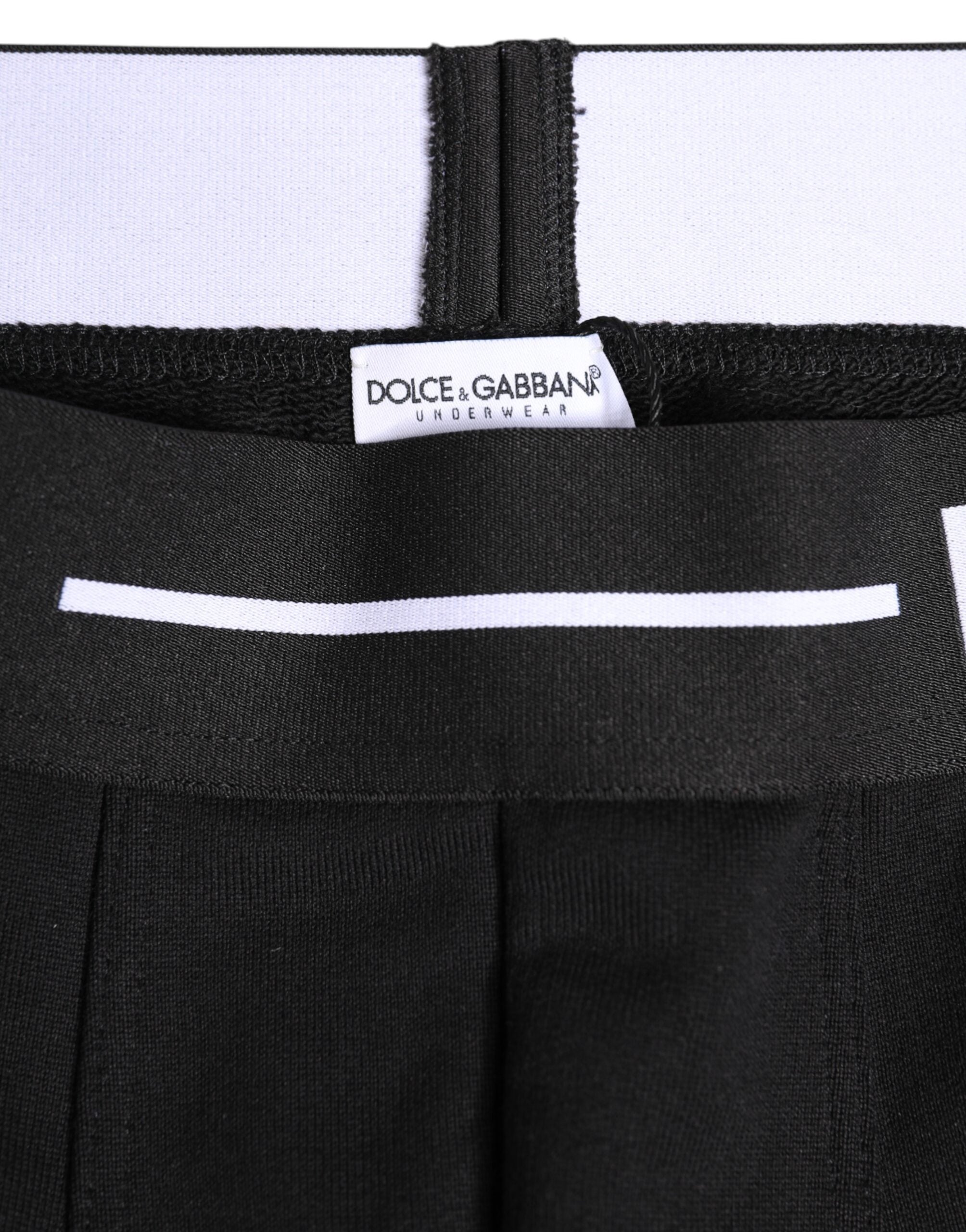 Boxer classique en coton stretch noir Dolce &amp; Gabbana