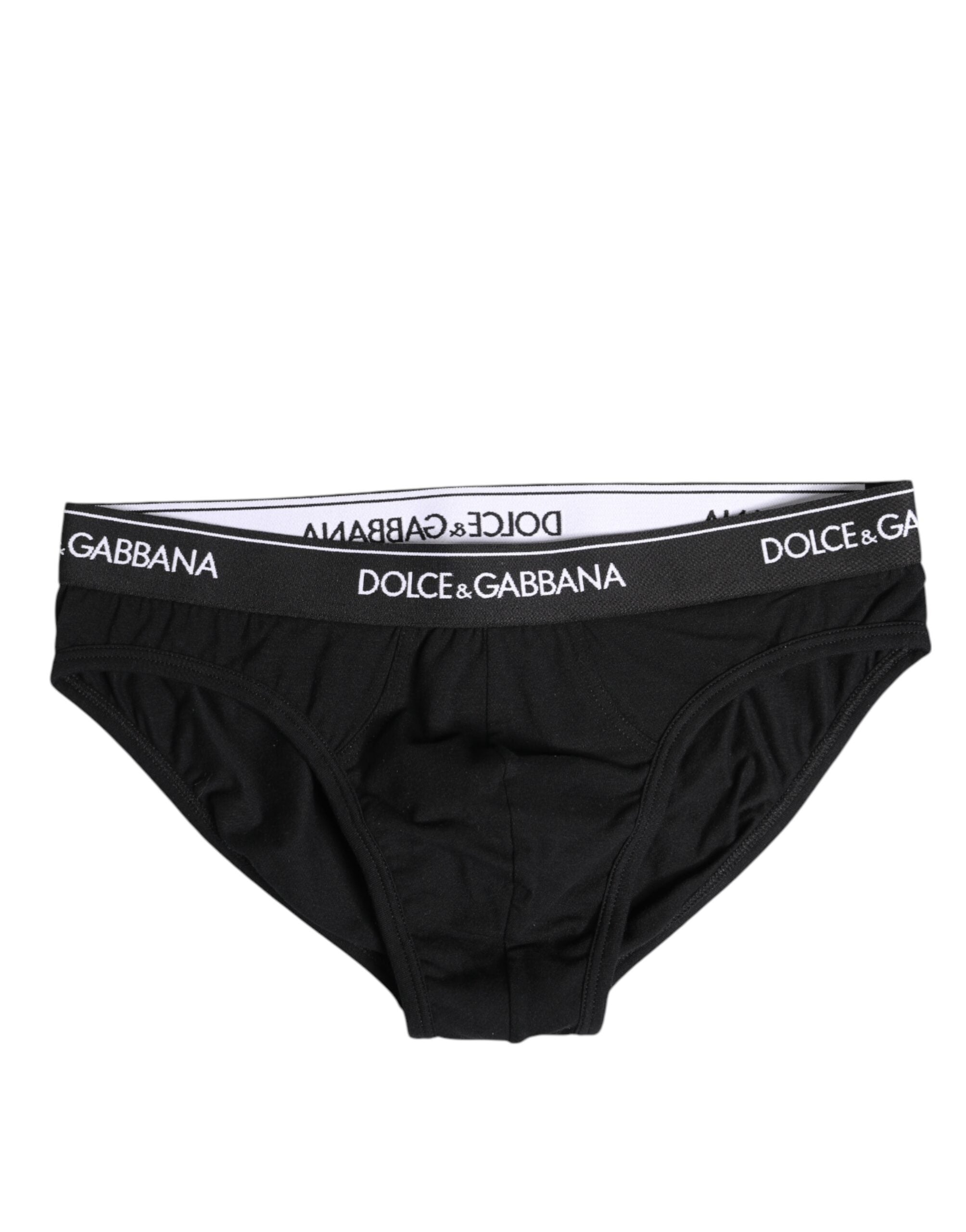 Sous-vêtement classique en coton stretch noir Dolce &amp; Gabbana