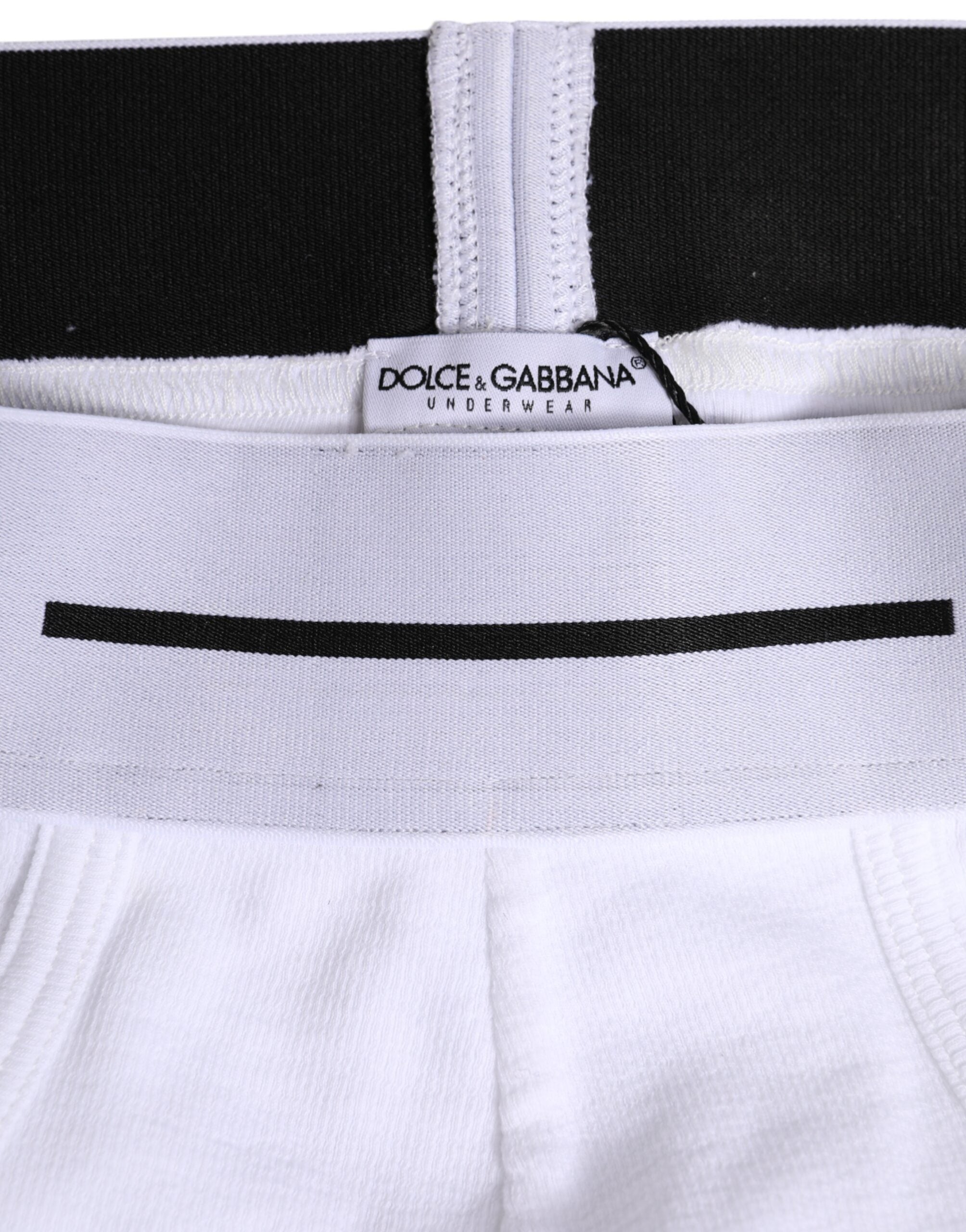 Dolce &amp; Gabbana – Weiße Slips aus Stretch-Baumwolle in normaler Passform
