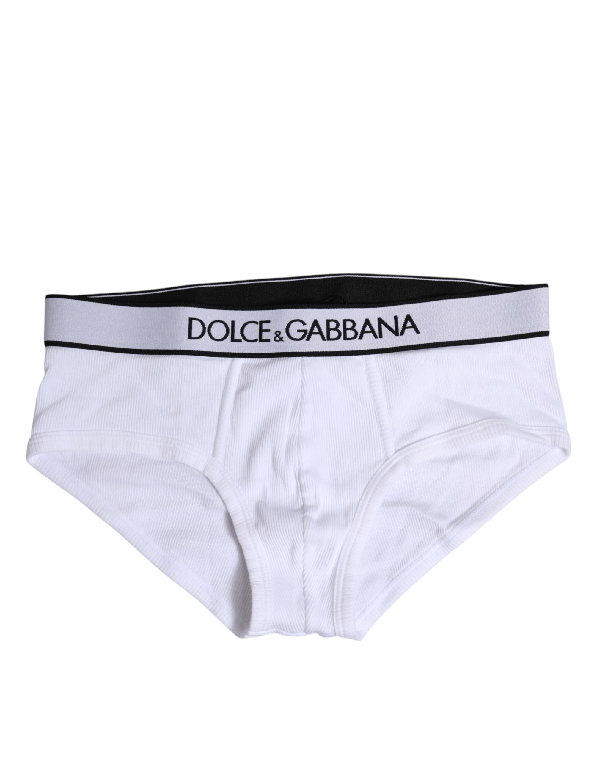 Dolce &amp; Gabbana – Weiße Slips aus Stretch-Baumwolle in normaler Passform
