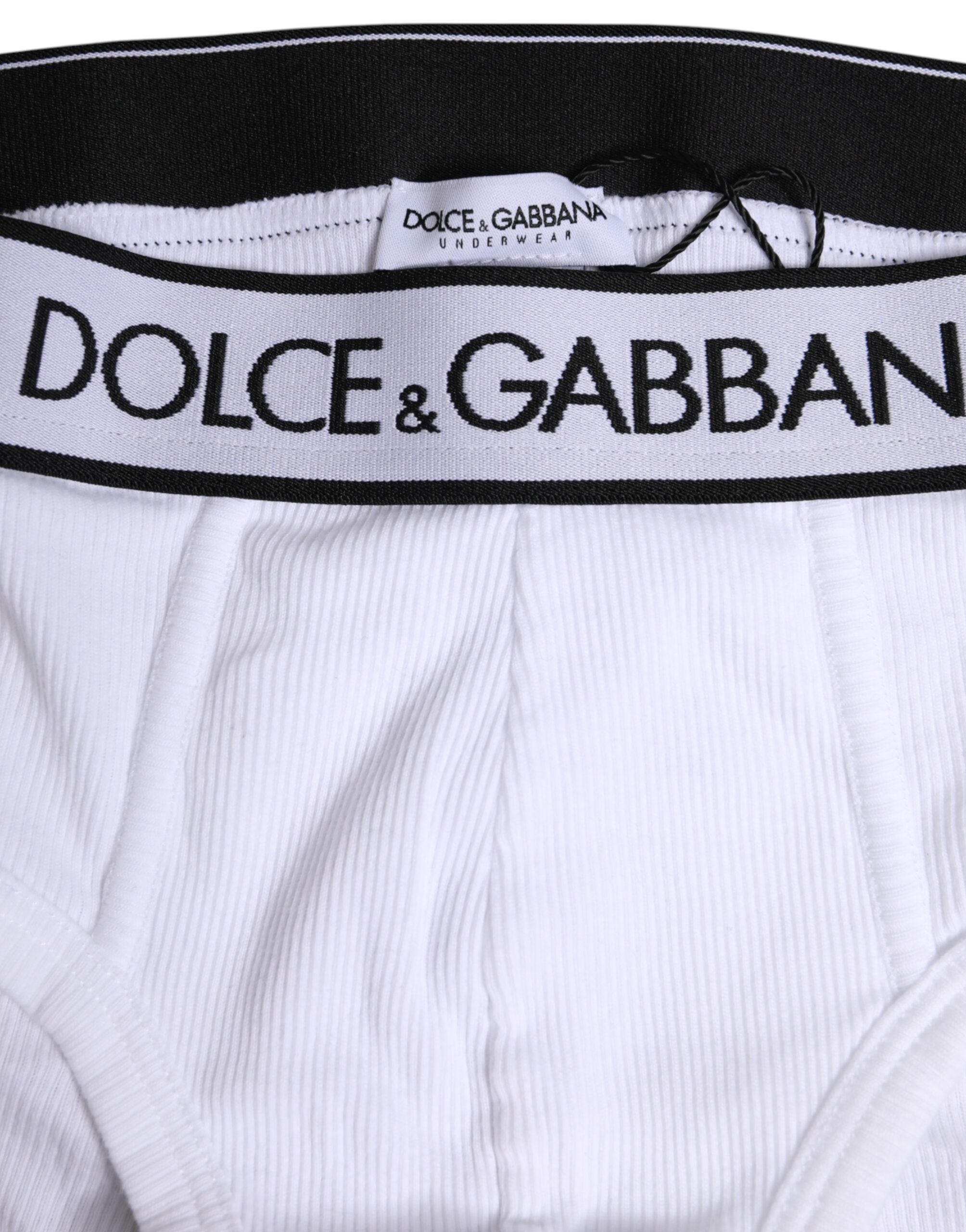 Dolce &amp; Gabbana – Weiße Slips aus Stretch-Baumwolle in normaler Passform
