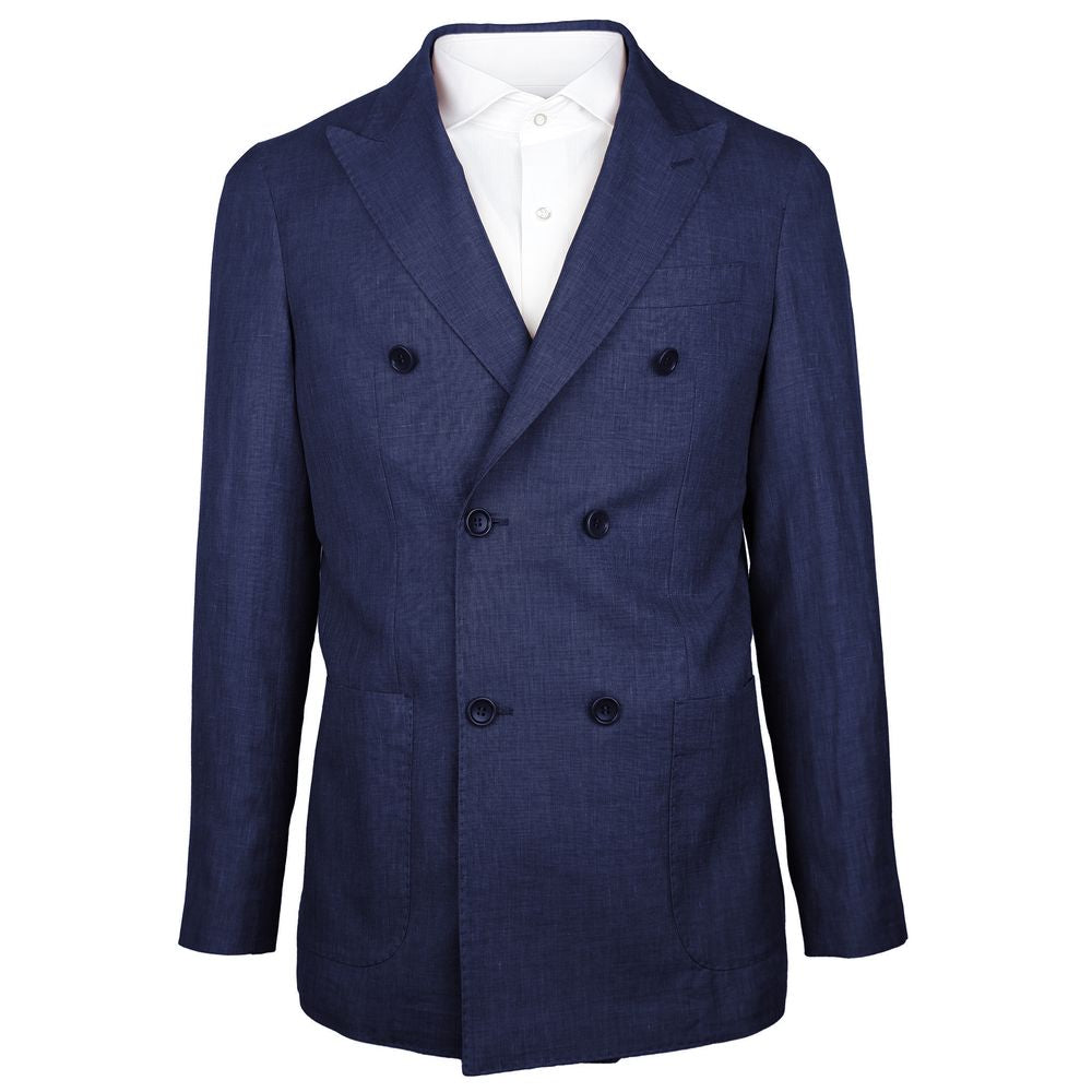 Blauer Leinenblazer, hergestellt in Italien